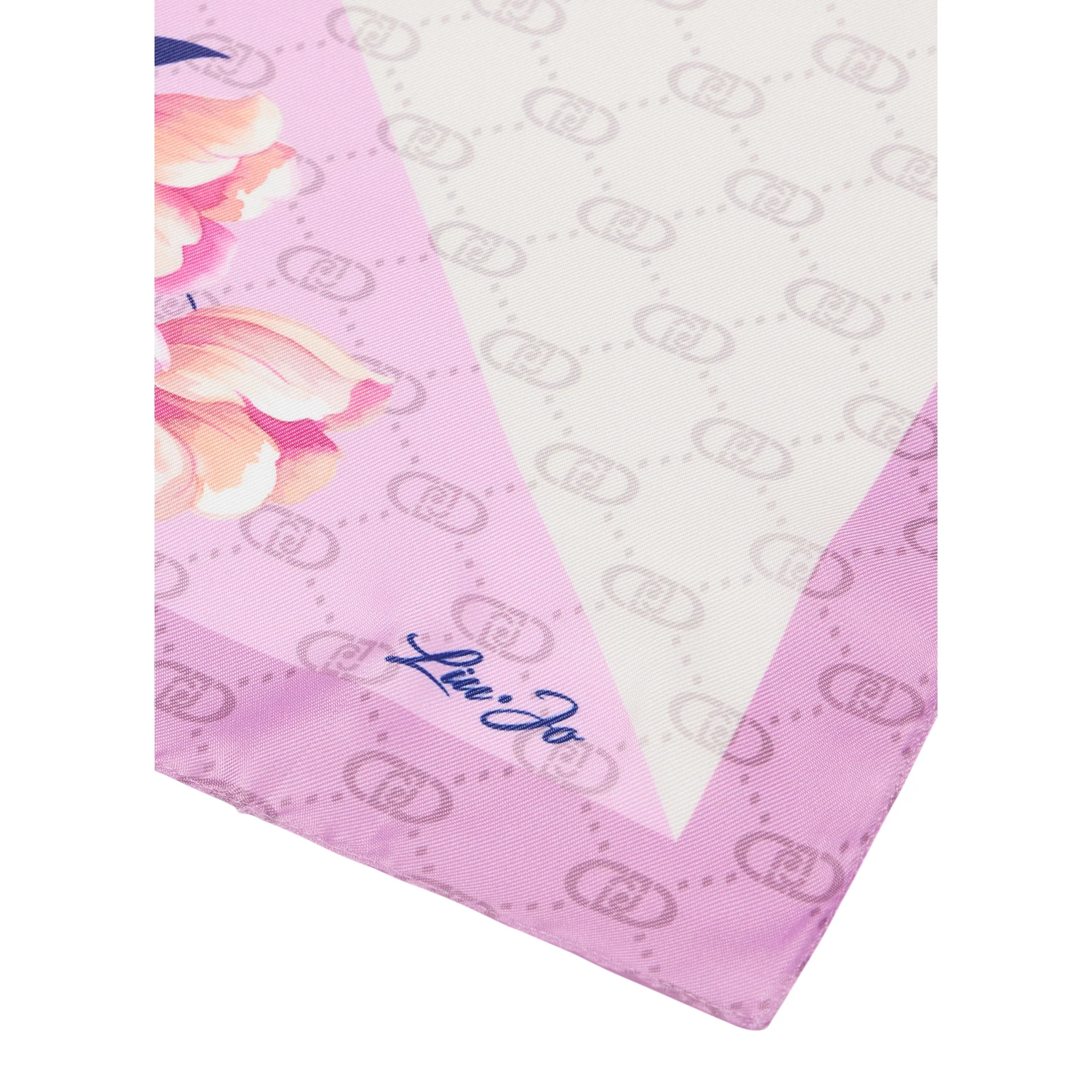 Foulard Donna Rosa con angolo floreale - Image 3