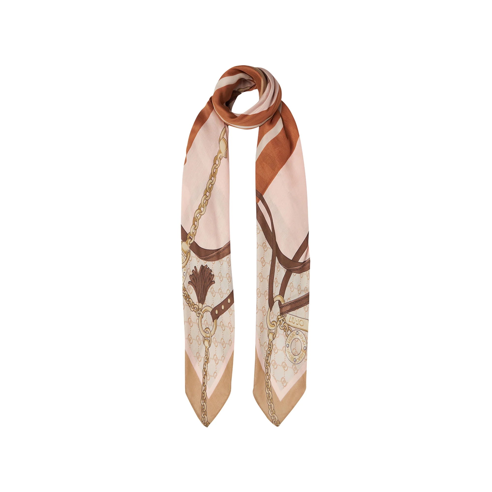 Foulard Donna in modal con stampa grafica beige - Image 2