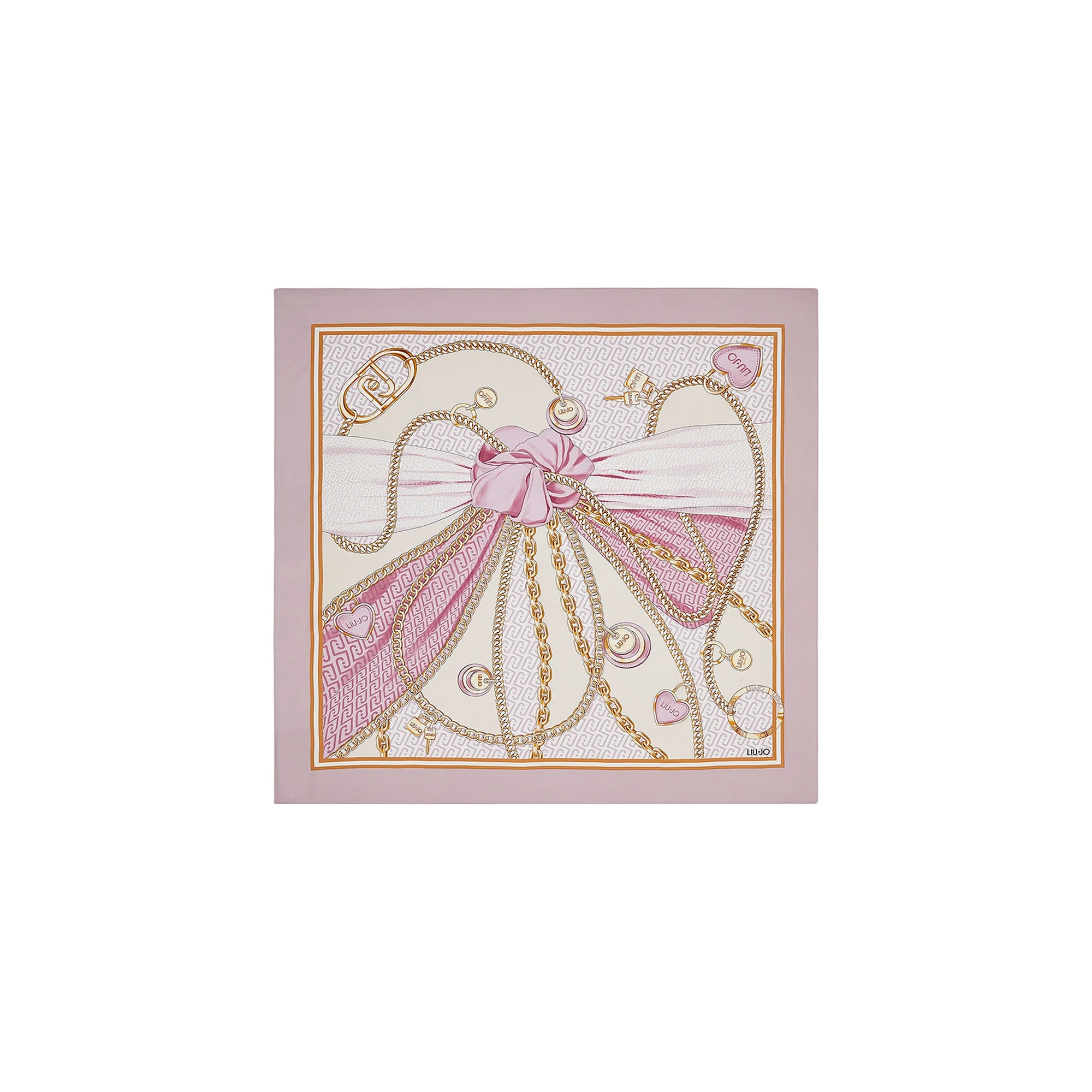 Foulard grande Donna con fiocco e catene Rosa - Image 2