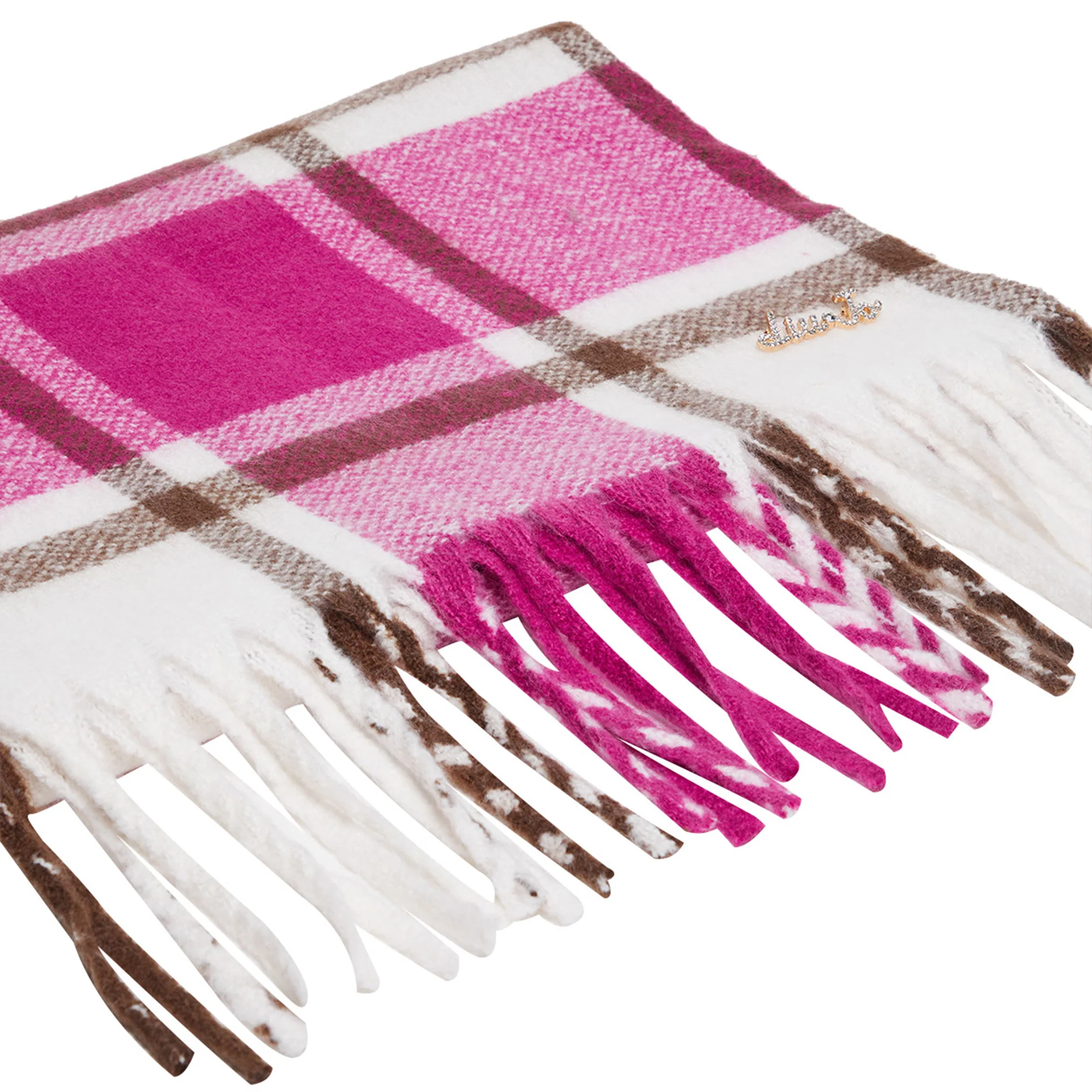 Sciarpa Donna a quadri Fucsia - Image 3
