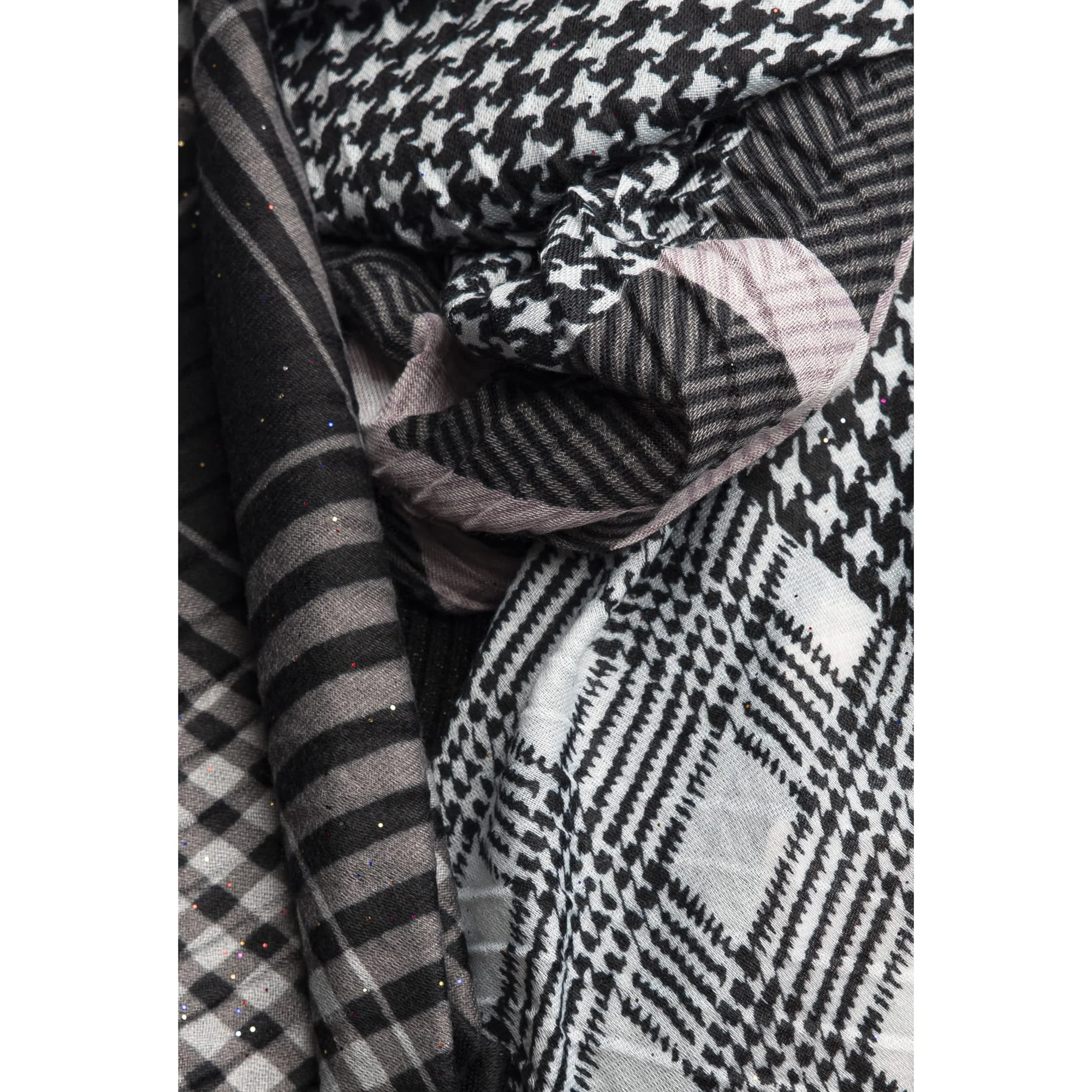 Sciarpa Donna Geometric Bianco e Nero - Image 2