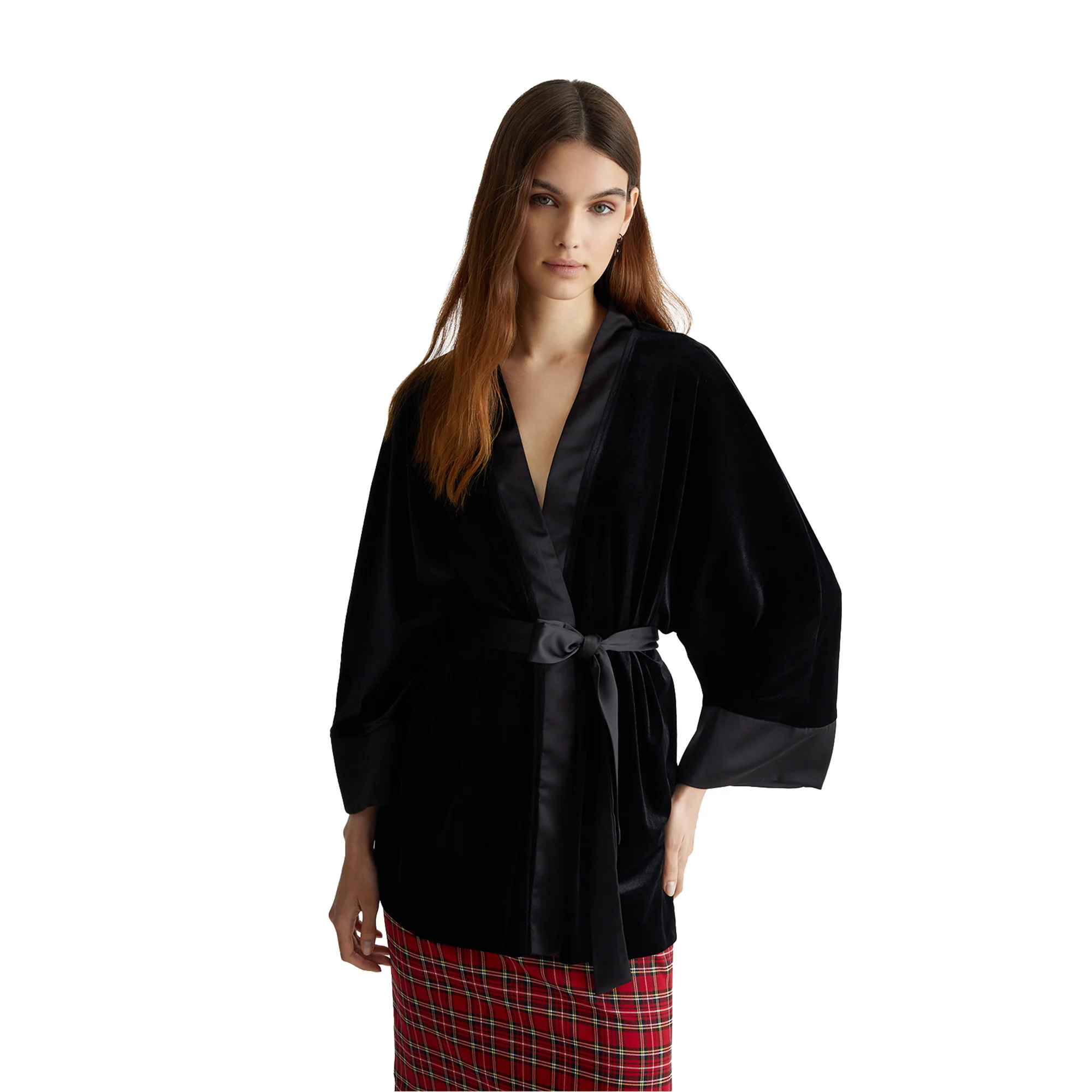 Giacca kimono in velluto nero - Image 2