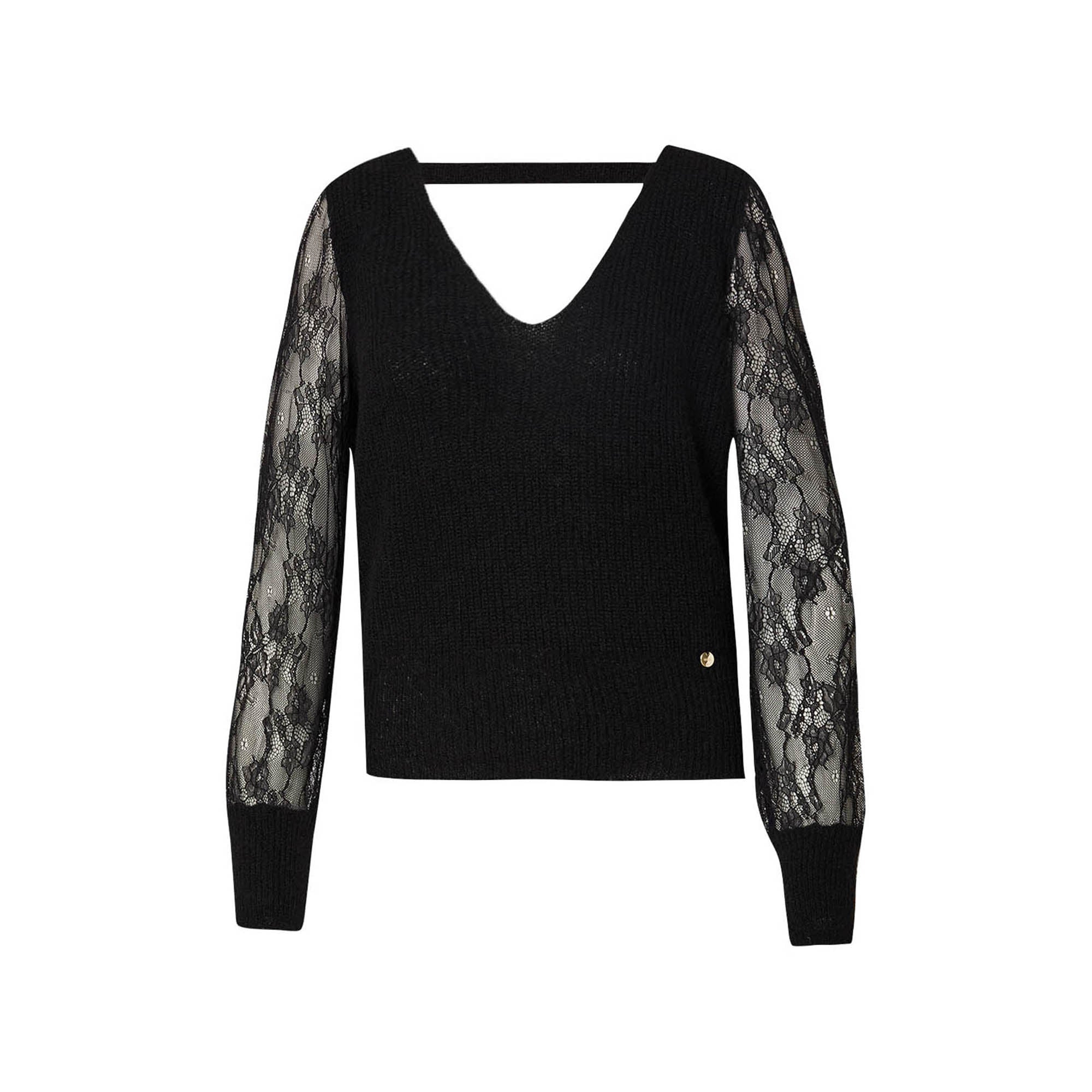 Maglia nera con pizzo