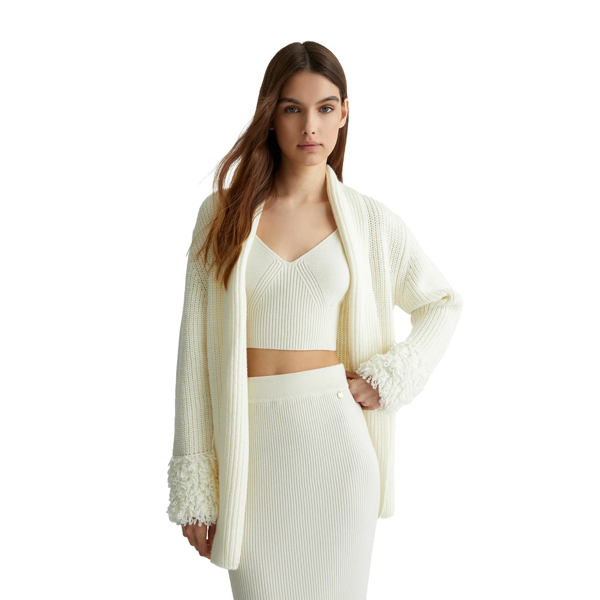 Cardigan bianco in lana - Image 2