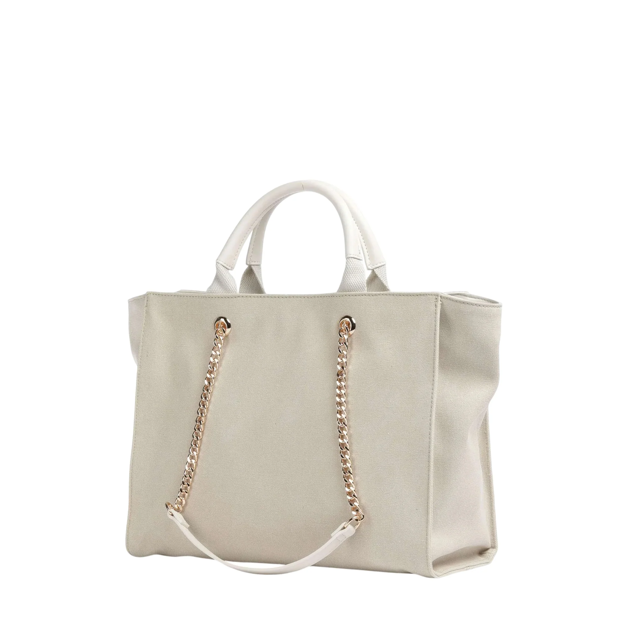 Borsa shopping Donna in Tela Beige chiaro - Image 3