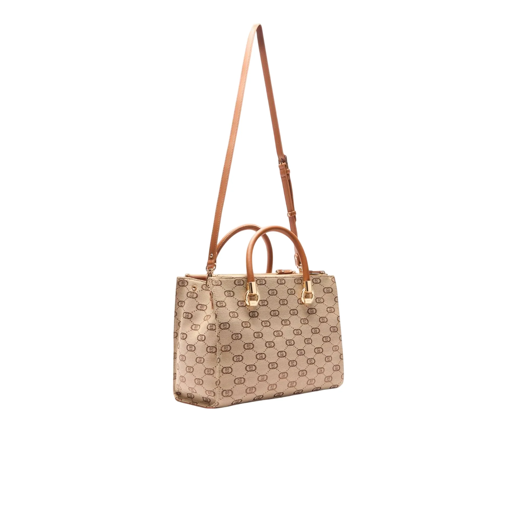 Borsa satchel media marrone con charm - Image 2