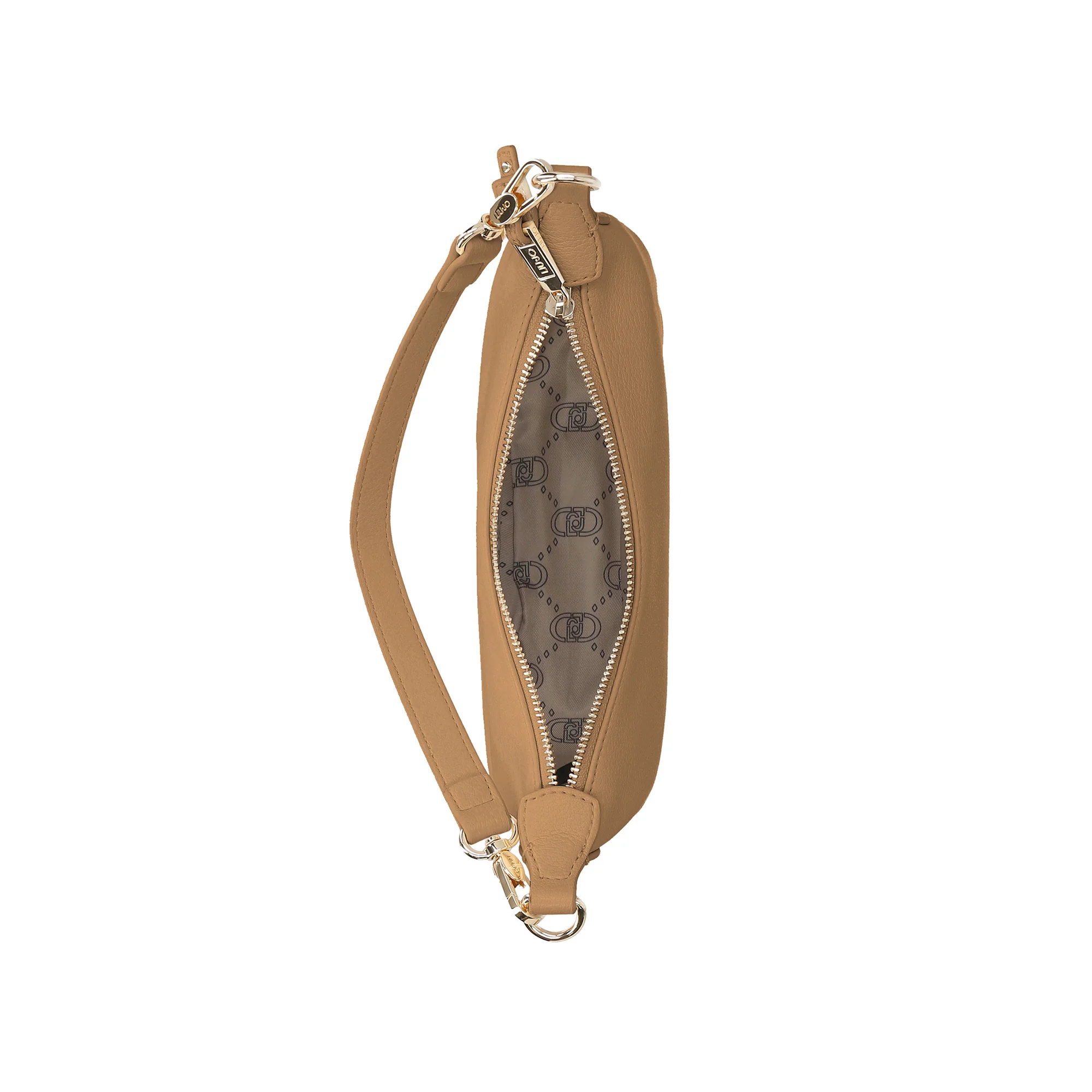 Borsa a spalla Donna a mezza luna bianca beige - Image 3