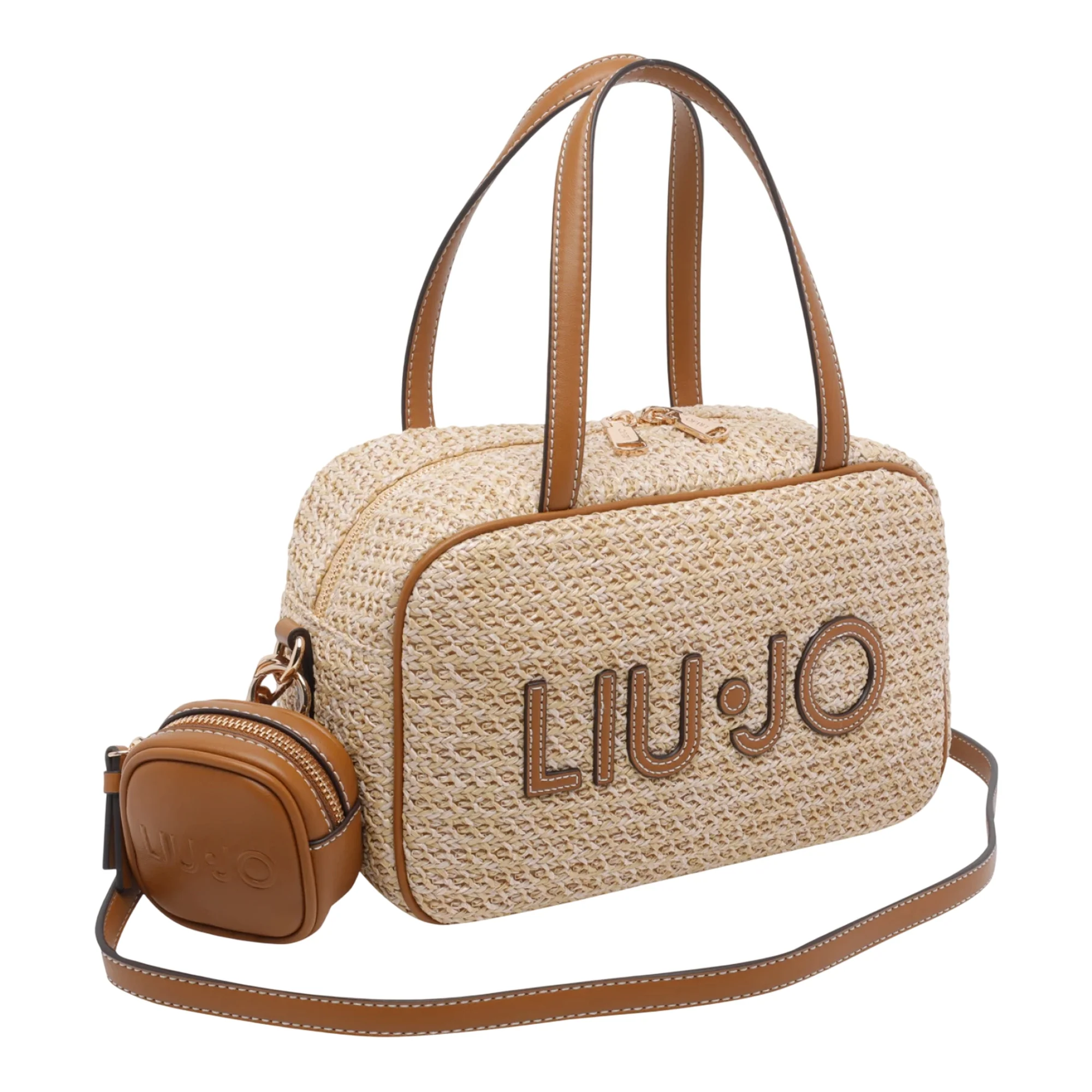 Borsa crossbody beige con manici - Image 2