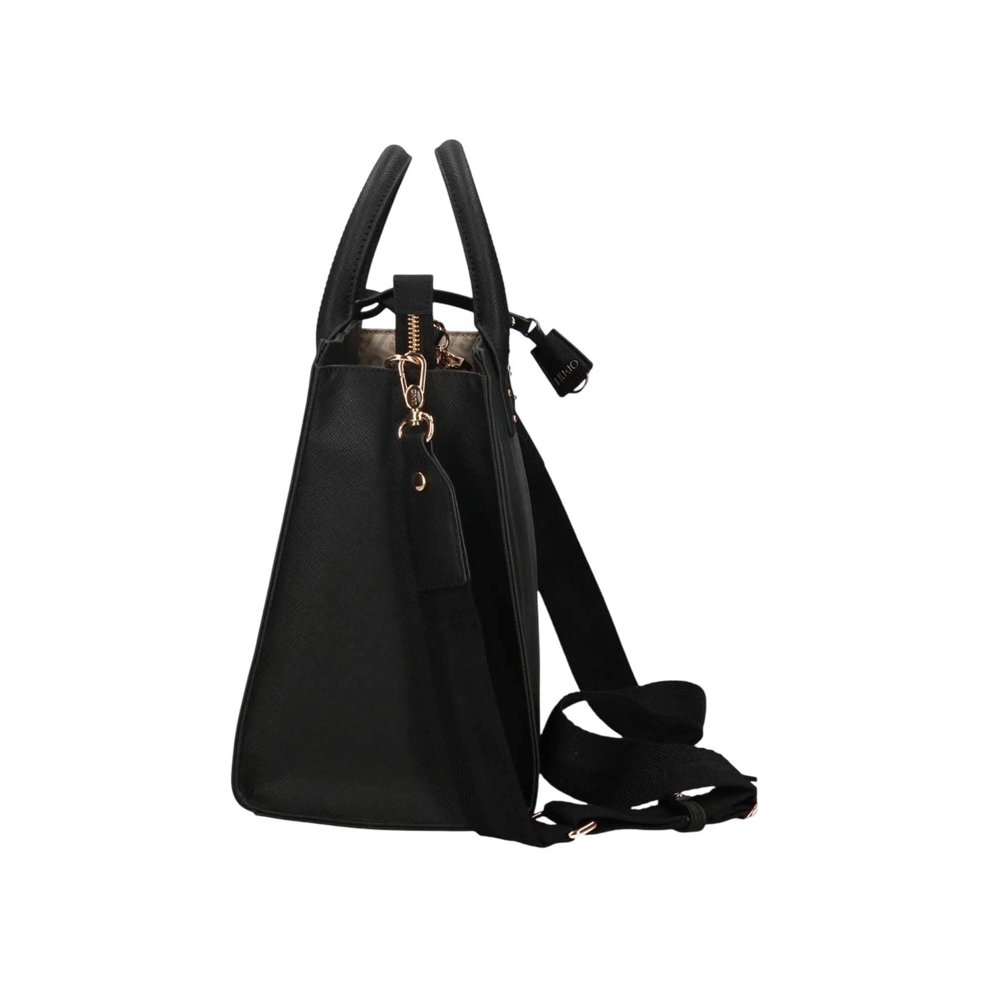 Borsa a mano nera in ecopelle con tracolla - Image 3