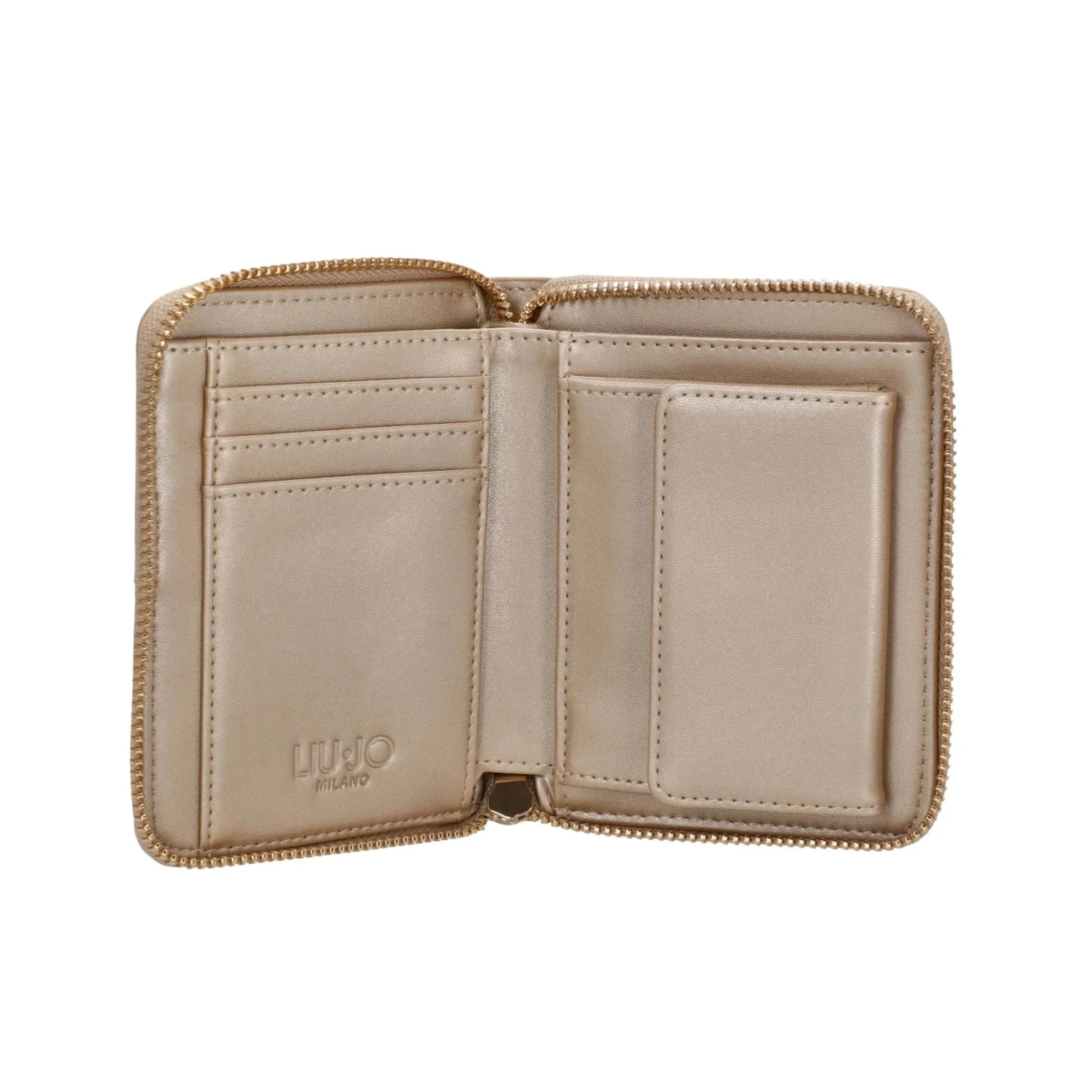 Portafoglio Donna Oro zip around logo in rilievo - Image 2