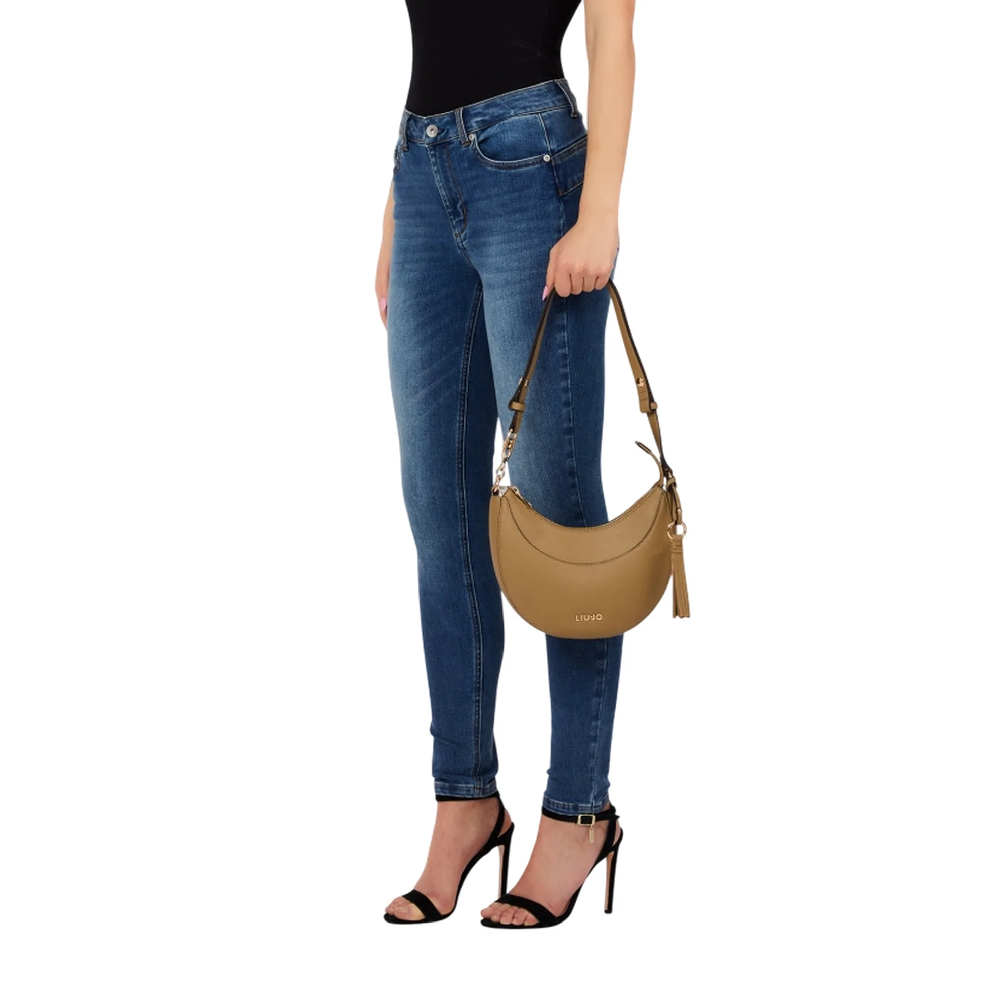 Borsa hobo media donna con charm Mud - Image 4