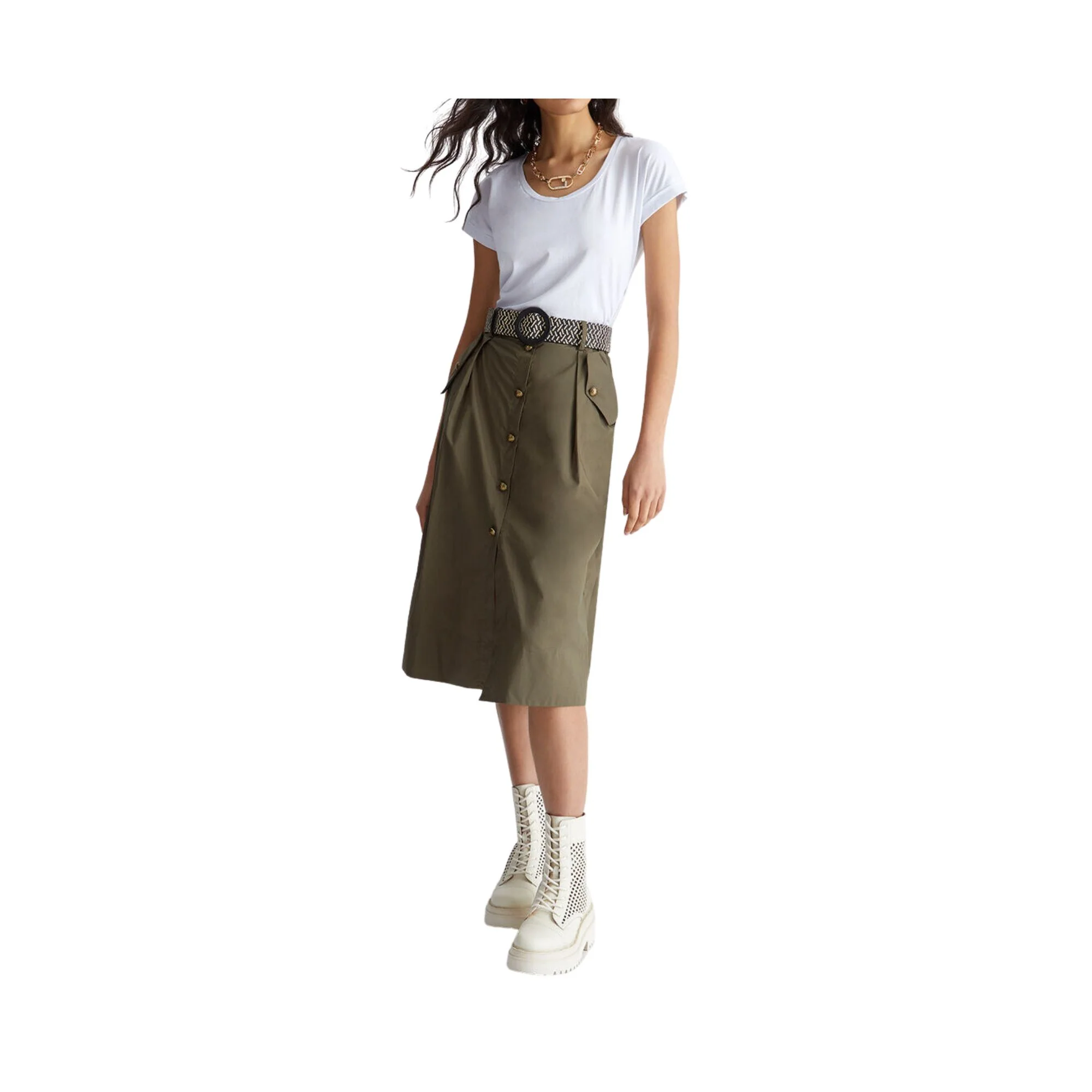 Abito Donna con gonna lunga a bottoni - Image 2