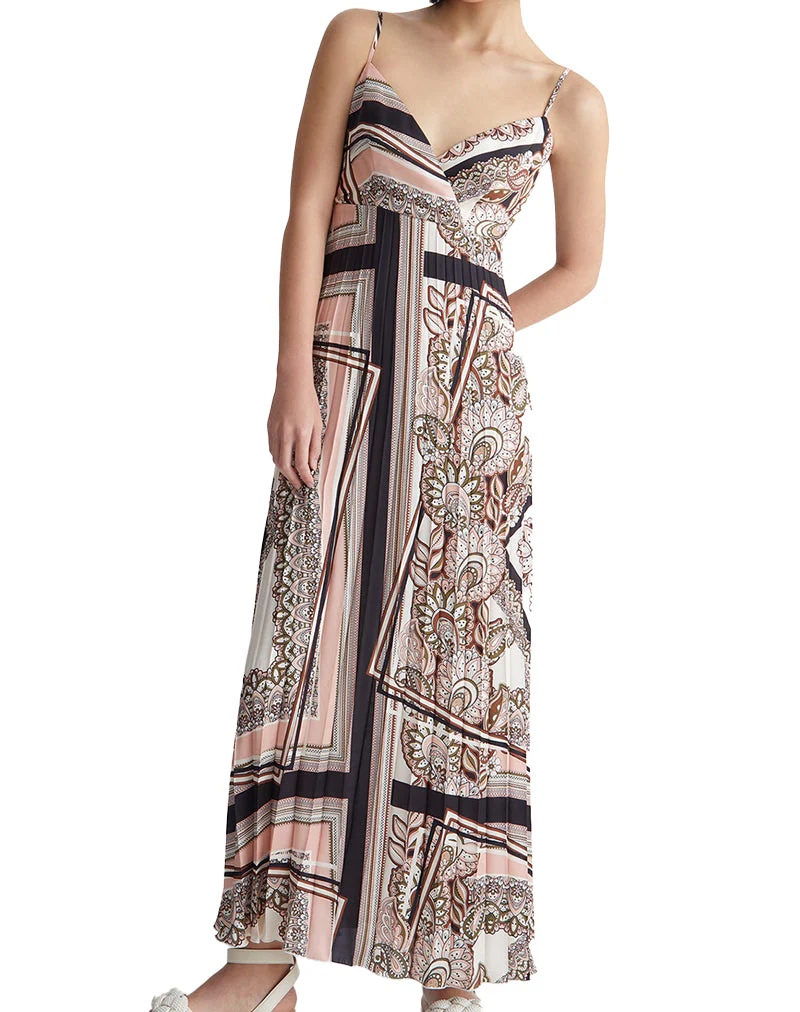 Vestito in raso stampato Donna - Stampa Foulard - Image 7