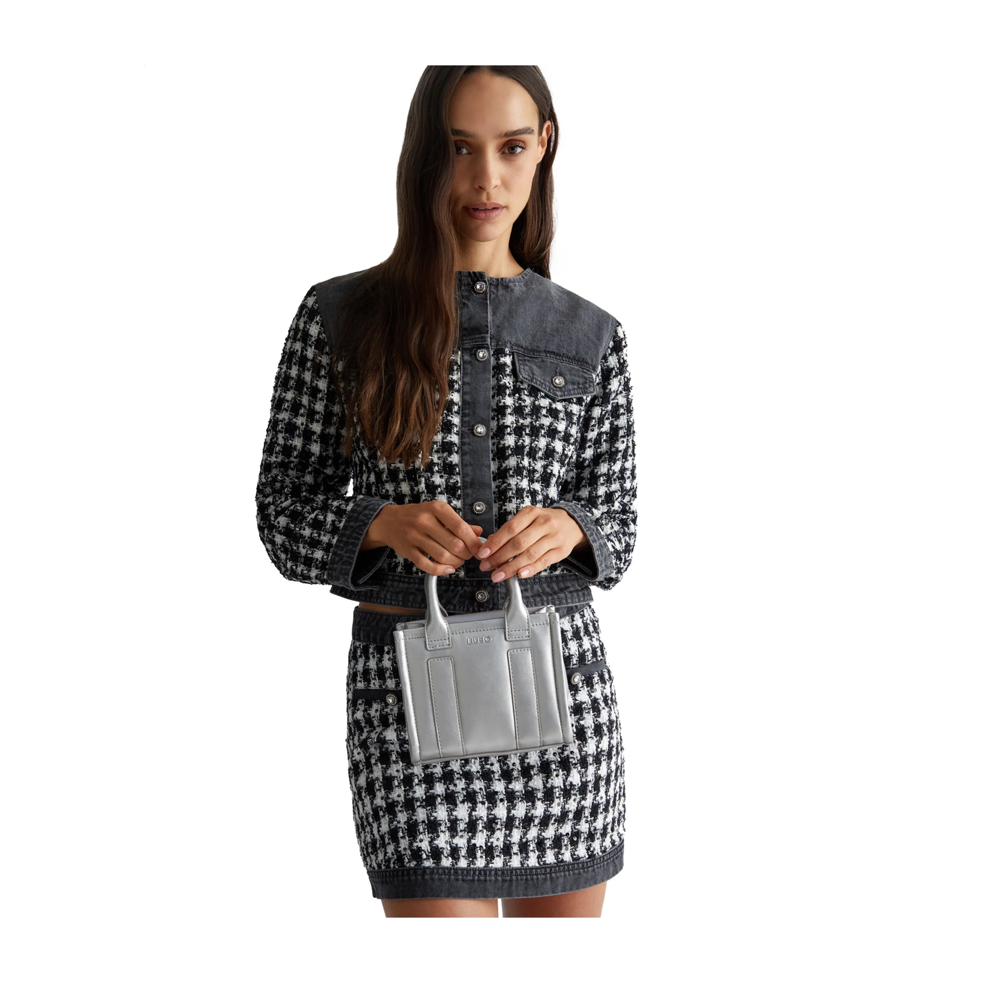 Borsa Donna con tracolla logata Grigia - Image 7