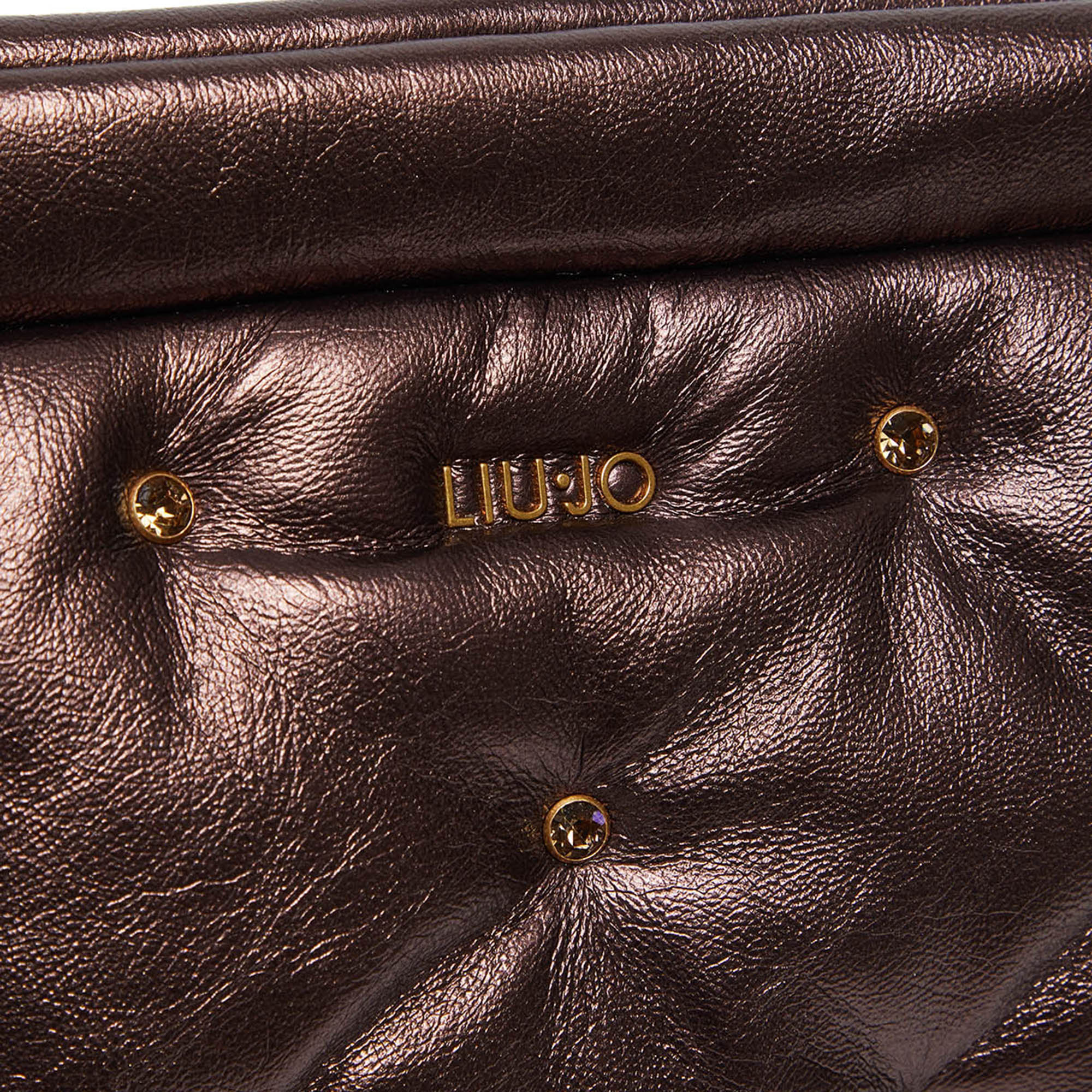 Borsa Donna a tracolla glossy con strass Marrone - Image 3