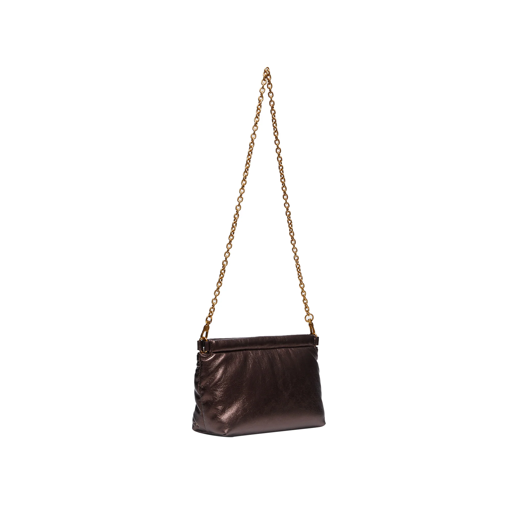 Borsa Donna a tracolla glossy con strass Marrone - Image 4