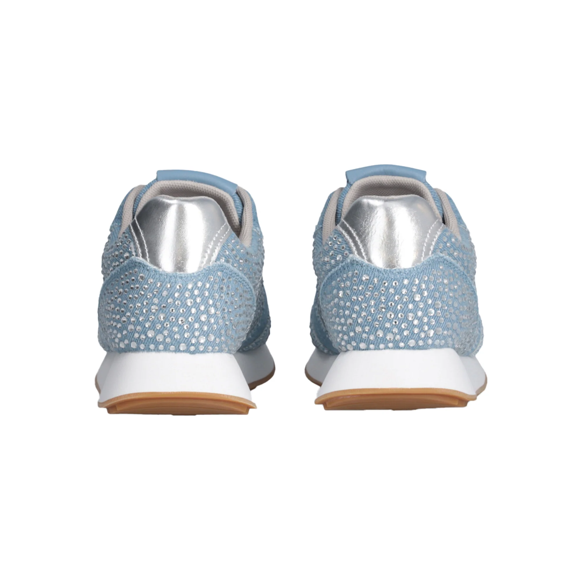 Sneakers Donna in denim con full strass - Image 4