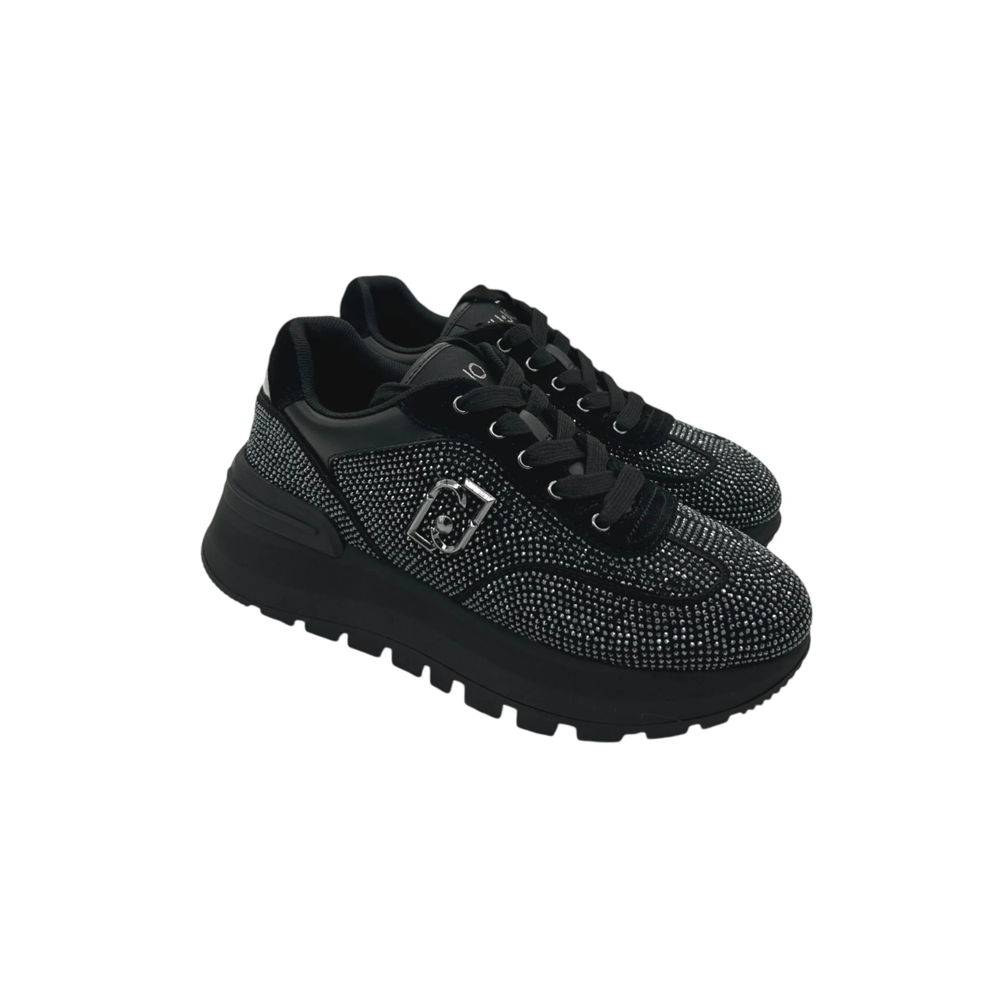 Sneakers Donna nere full strass - Image 3