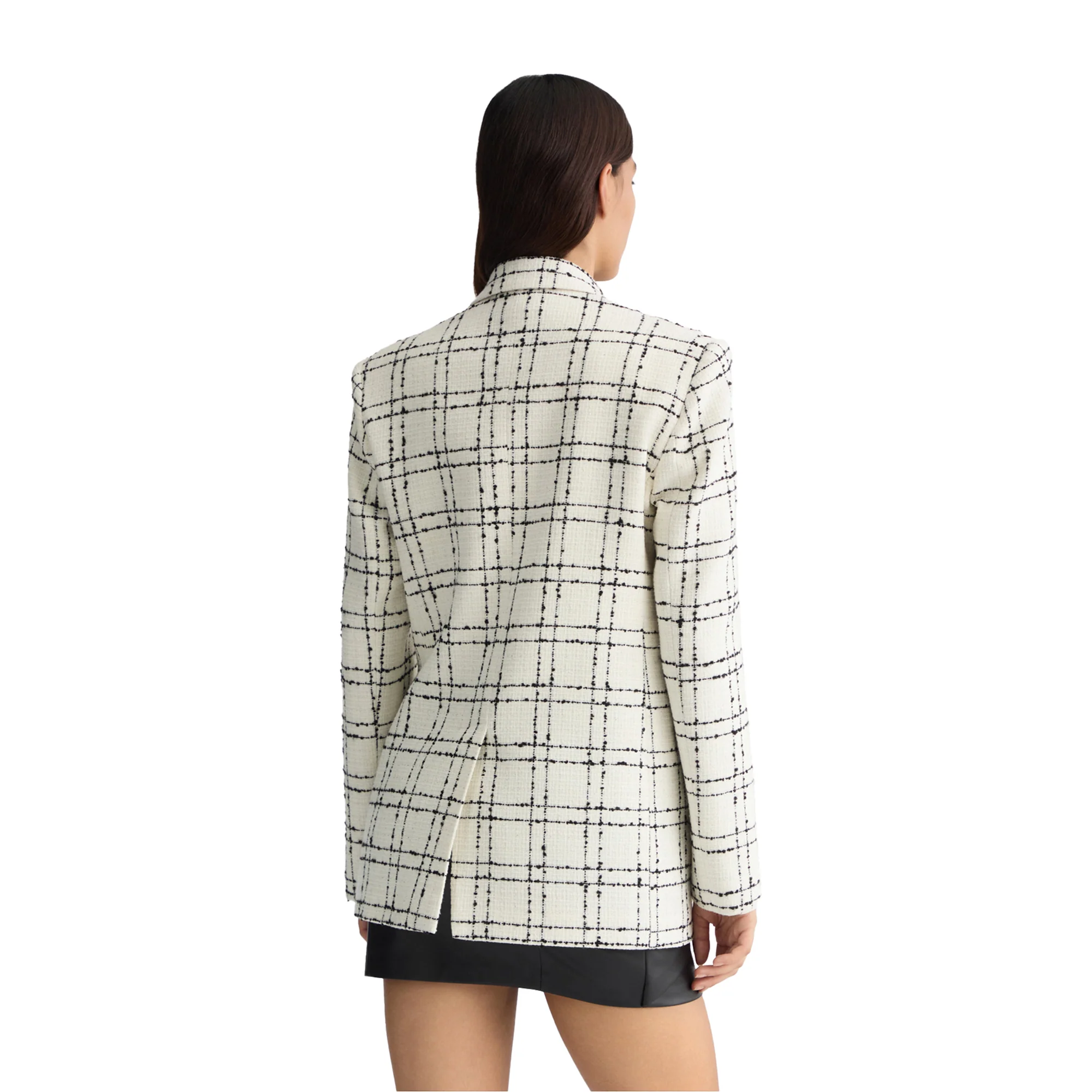 Blazer Over Donna bianco a quadri - Image 3