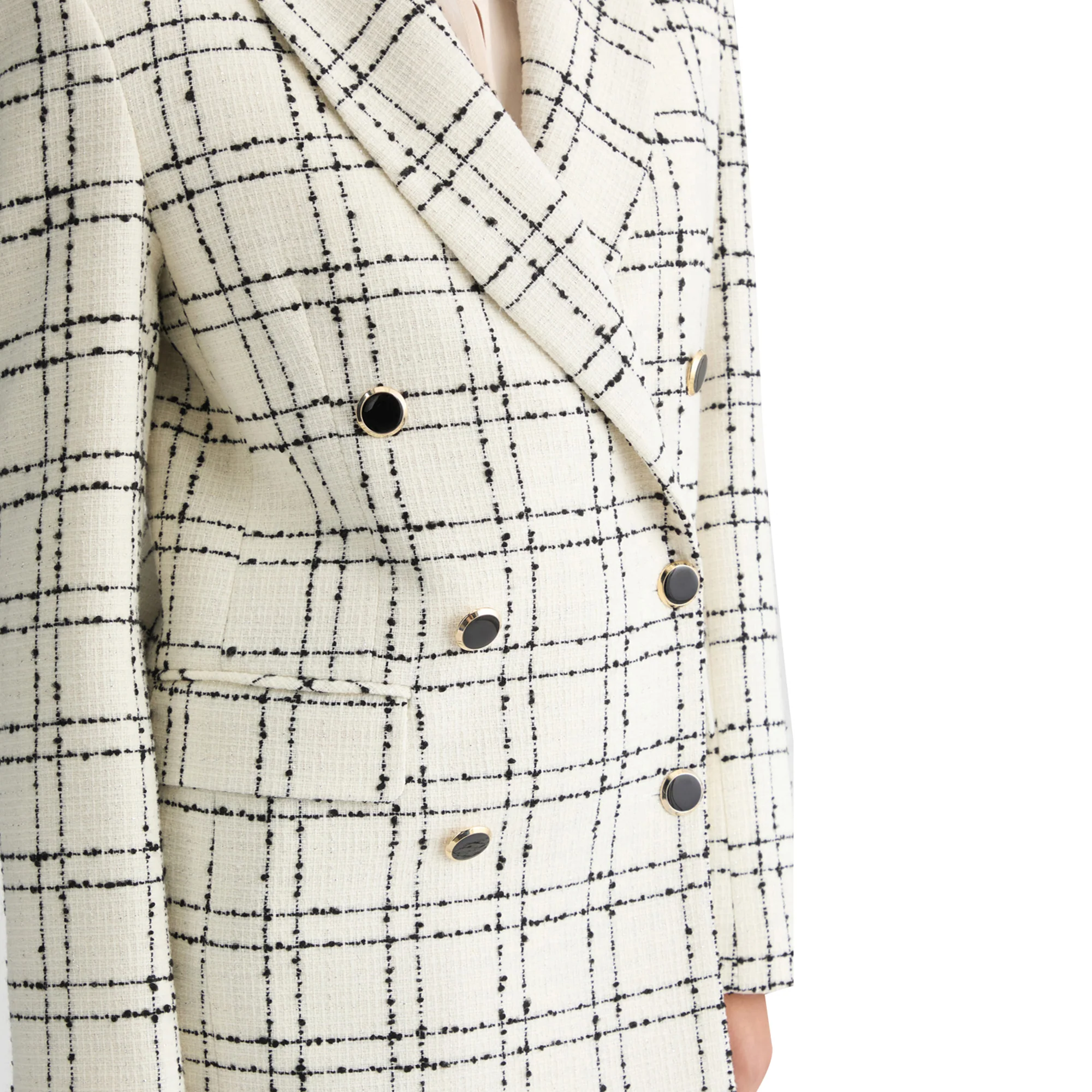 Blazer Over Donna bianco a quadri - Image 4