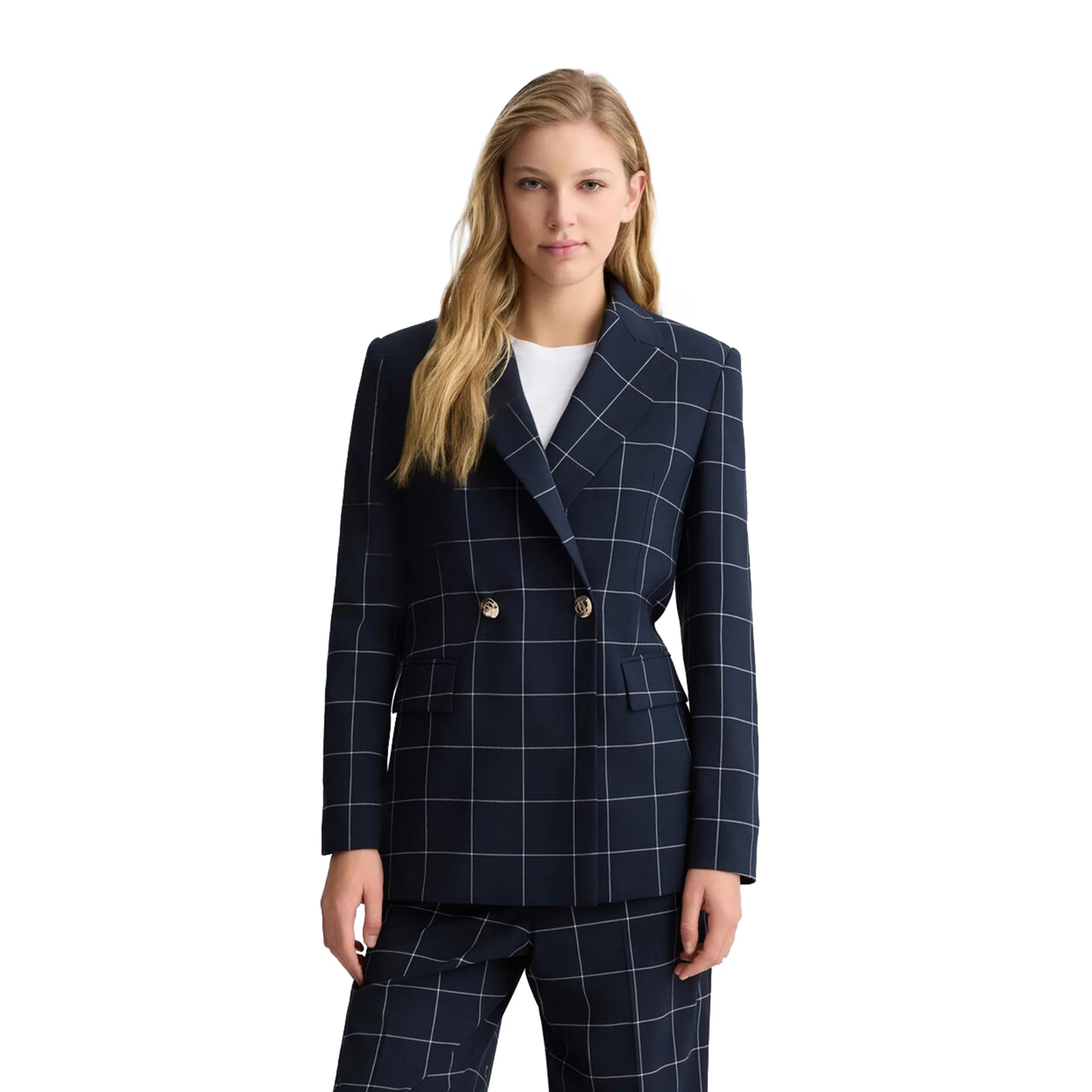 Blazer da Donna doppiopetto gessato Blu - Image 2