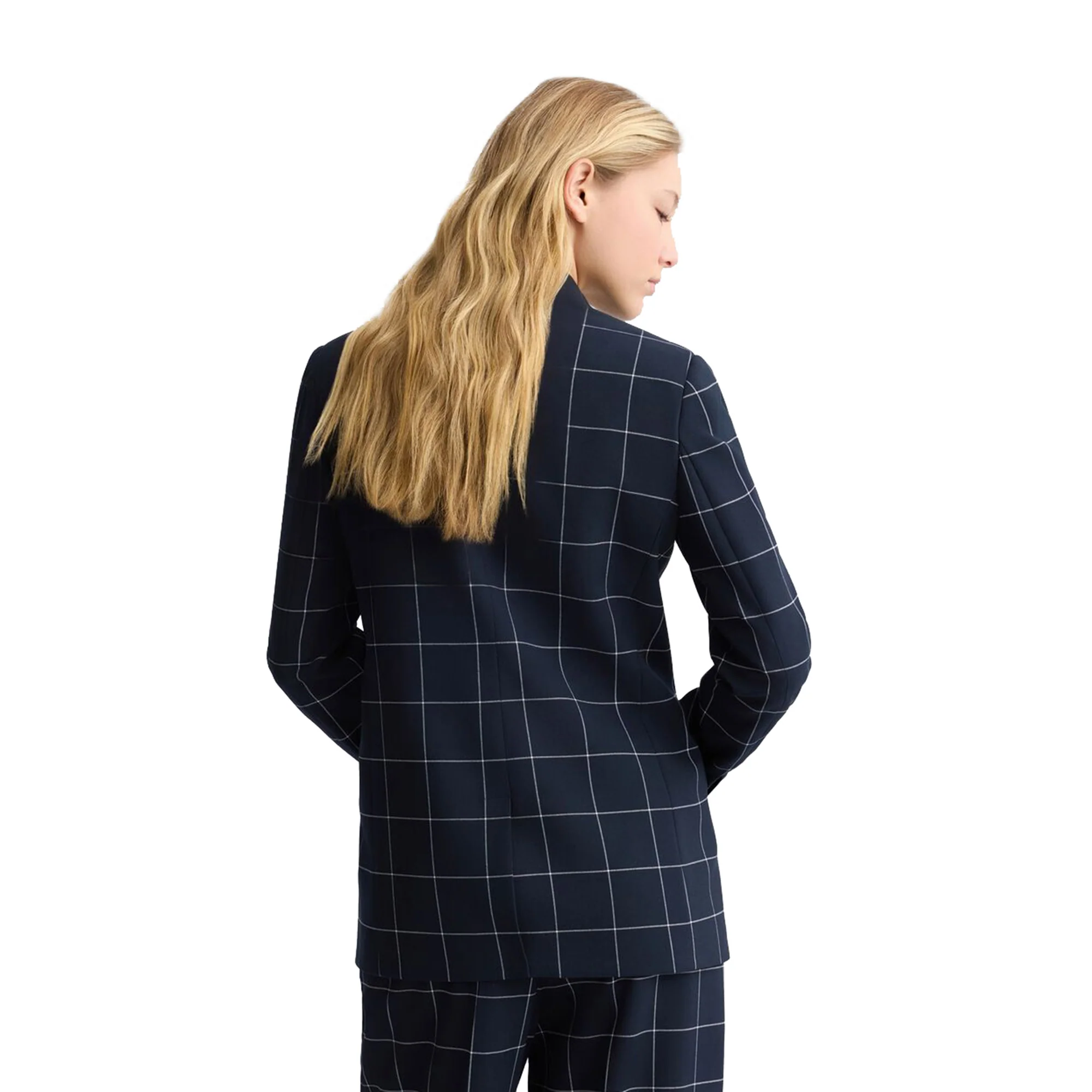 Blazer da Donna doppiopetto gessato Blu - Image 3
