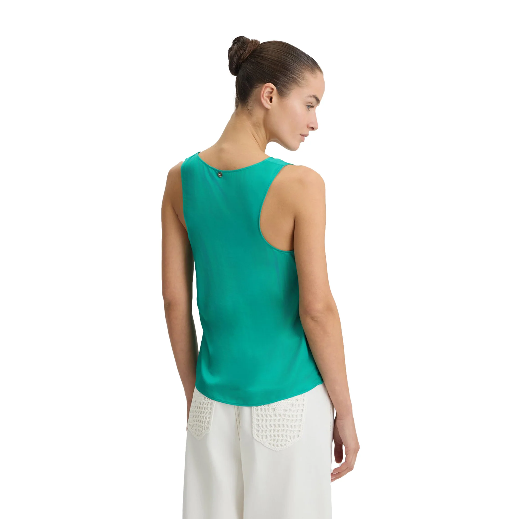 Top Donna in raso verde smeraldo - Image 3