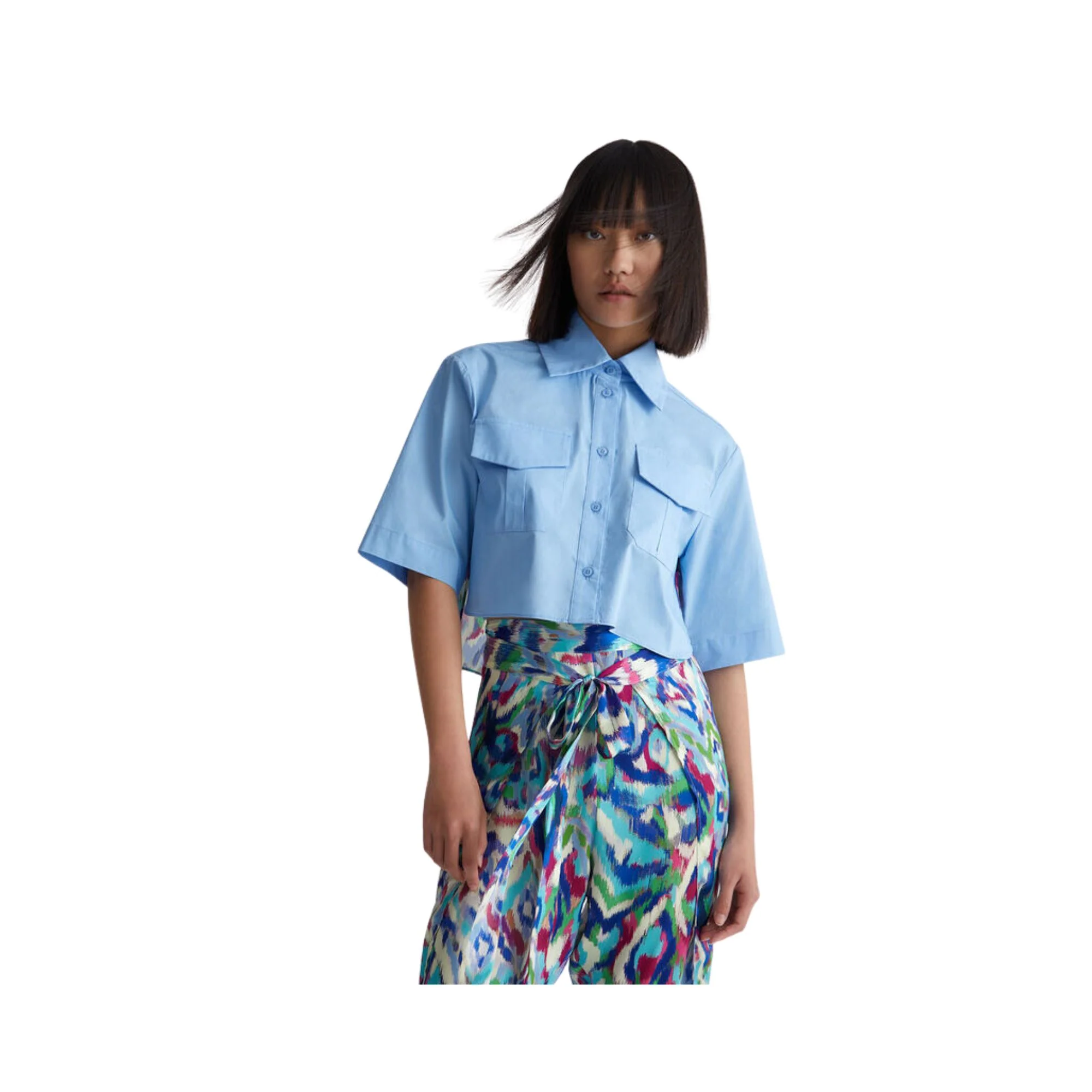 Camicia Donna con inserto stampato sul retro
