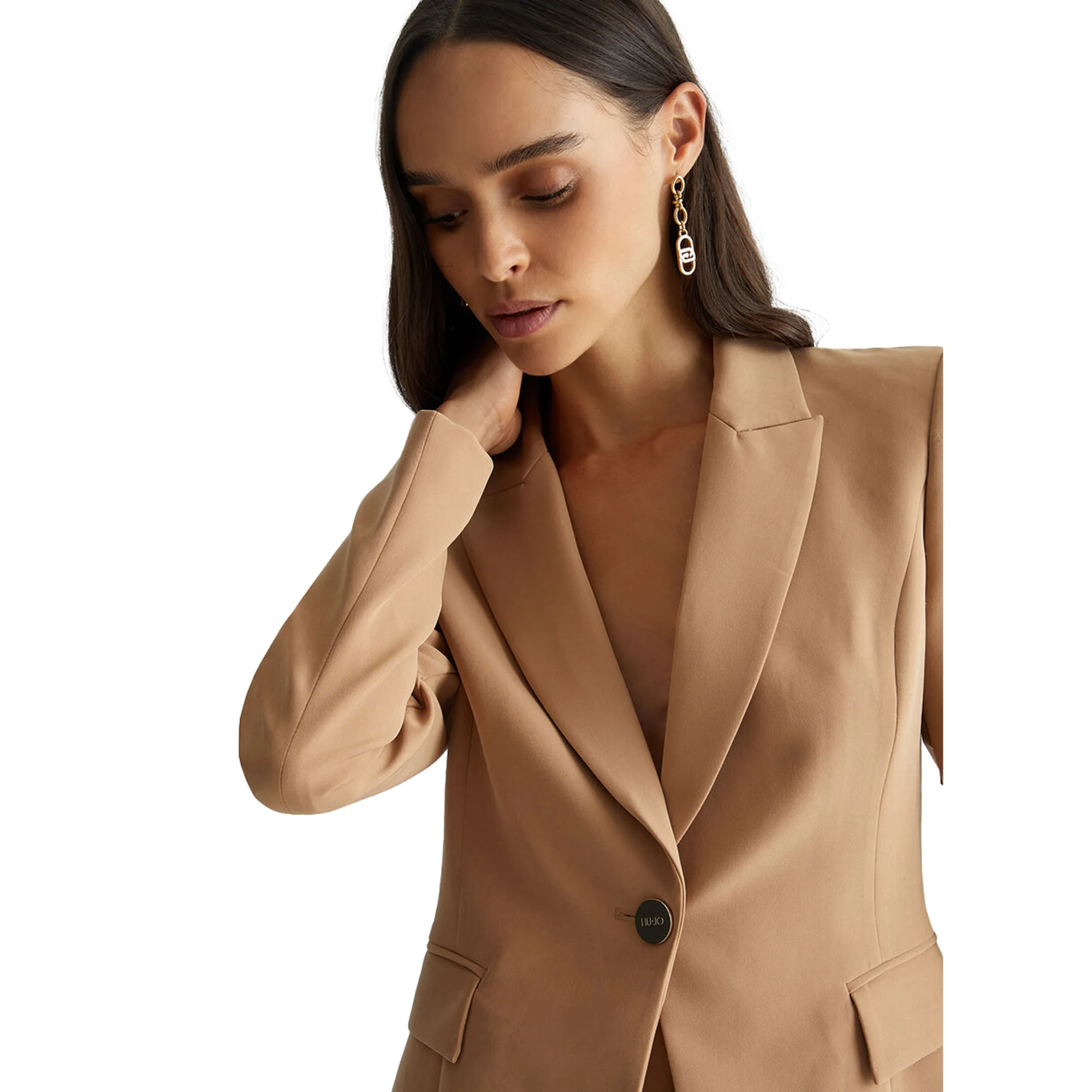 Blazer Donna Stretch monopetto Marrone chiaro - Image 4
