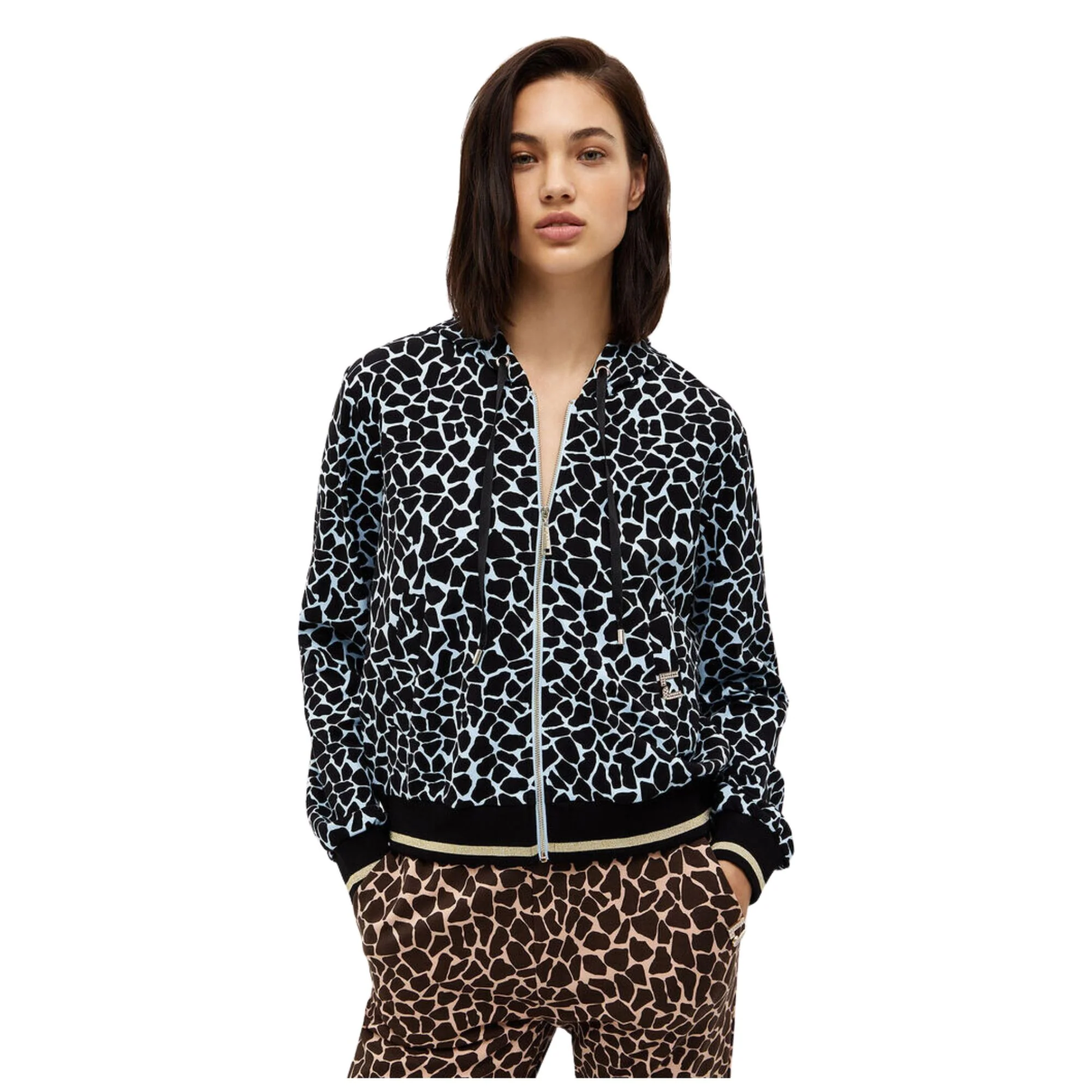 Felpa Donna con stampa animalier e zip - Image 2