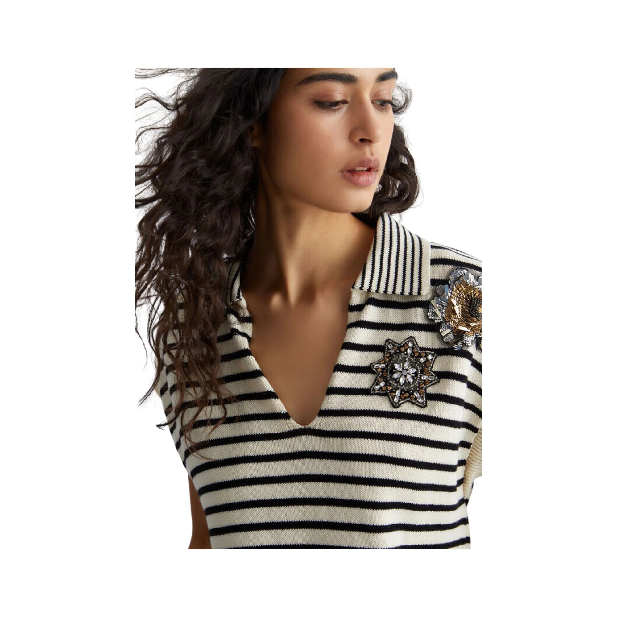 T-shirt Donna in maglia a righe - Image 4