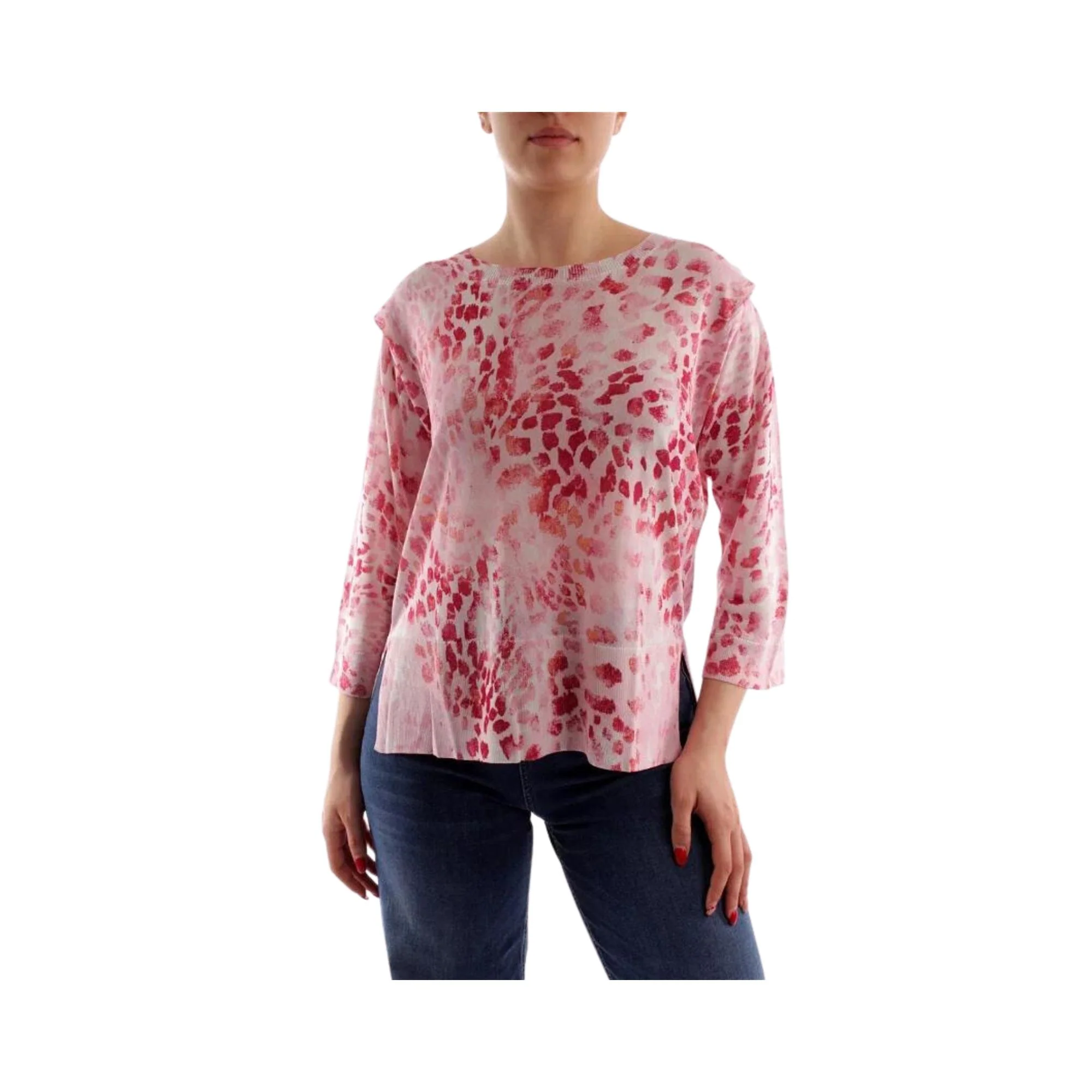 Maglia Donna girocollo con motivo maculato - Image 5