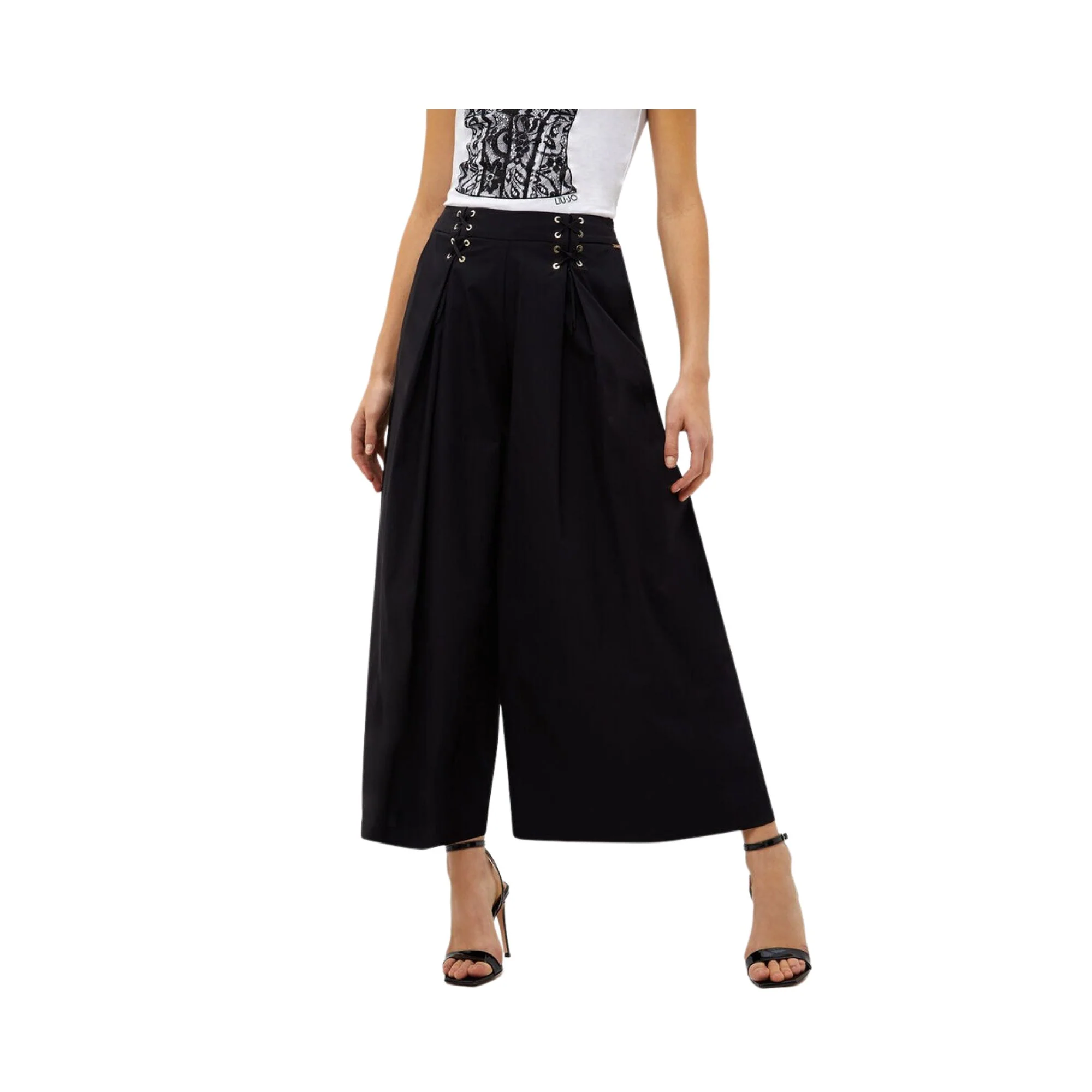 Pantalone Donna a palazzo cropped - Image 2
