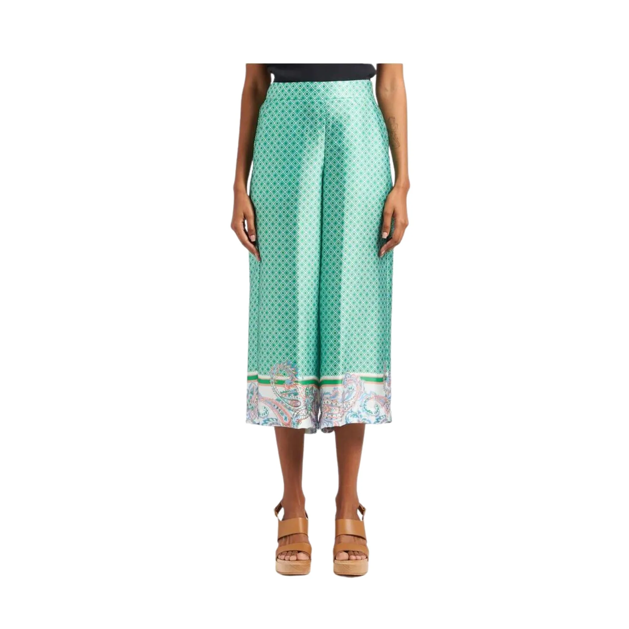 Pantalone Donna in raso a vita alta - Image 3