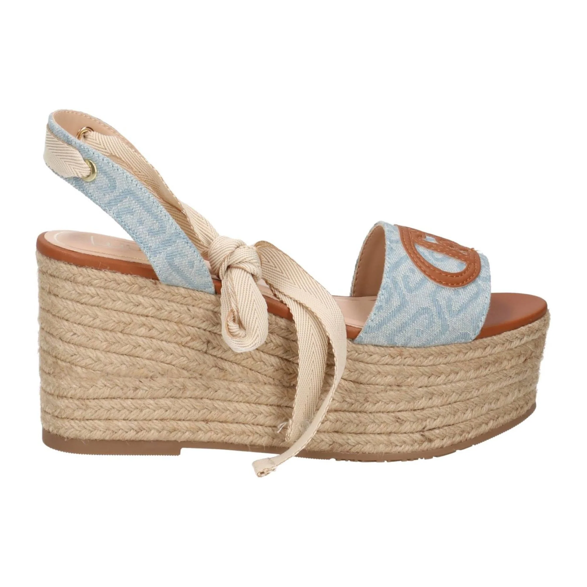 Sandalo donna con zeppa light blu - Image 3