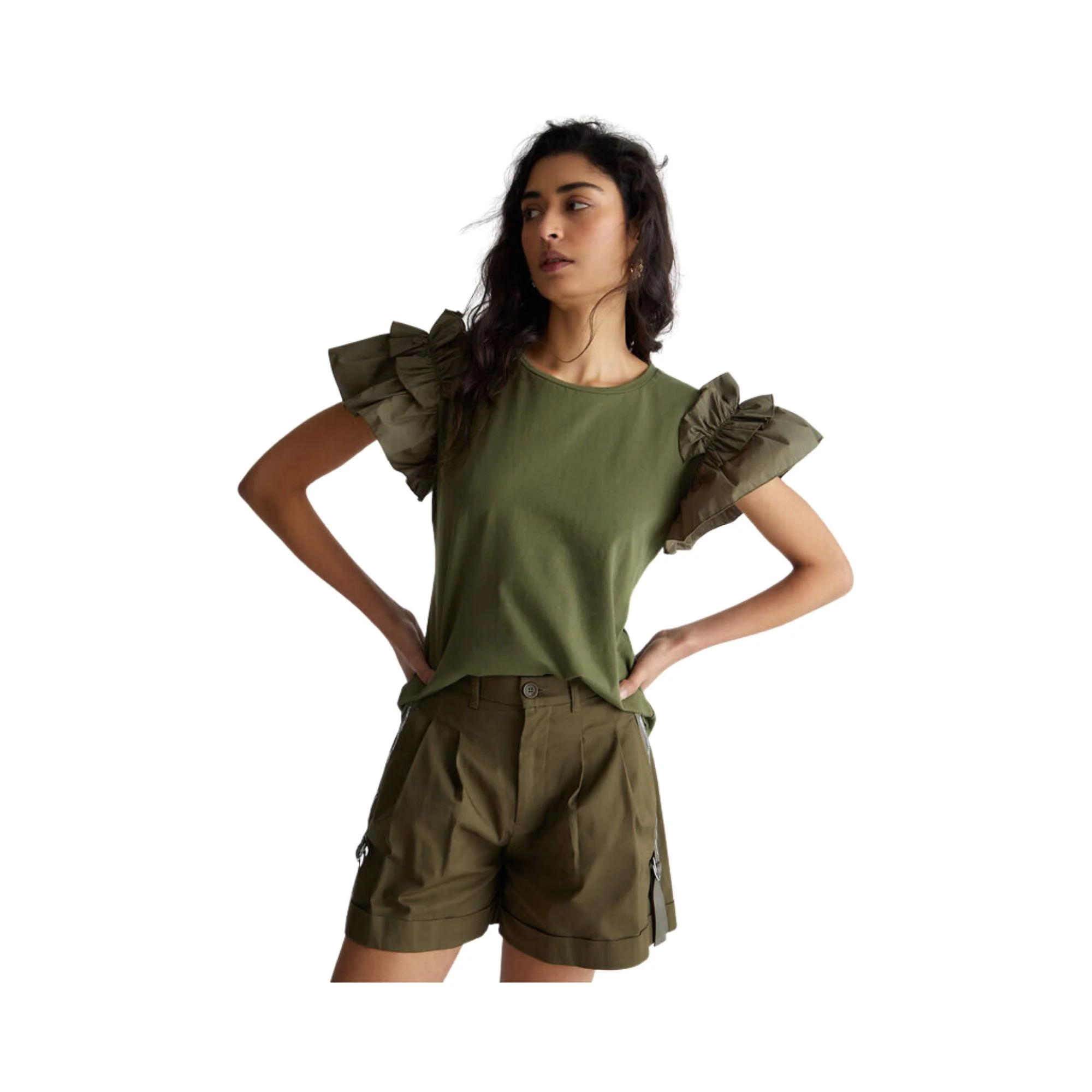 T-shirt con rouches donna - Orchidea - Image 2