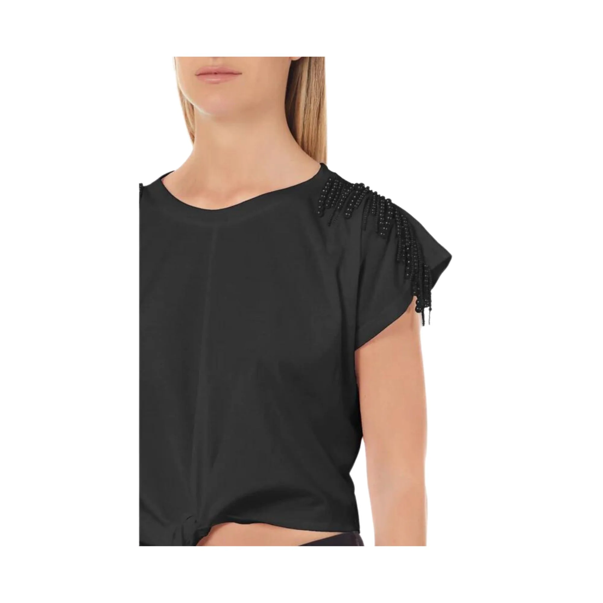 T-shirt Donna con perline sulle spalle - Image 3
