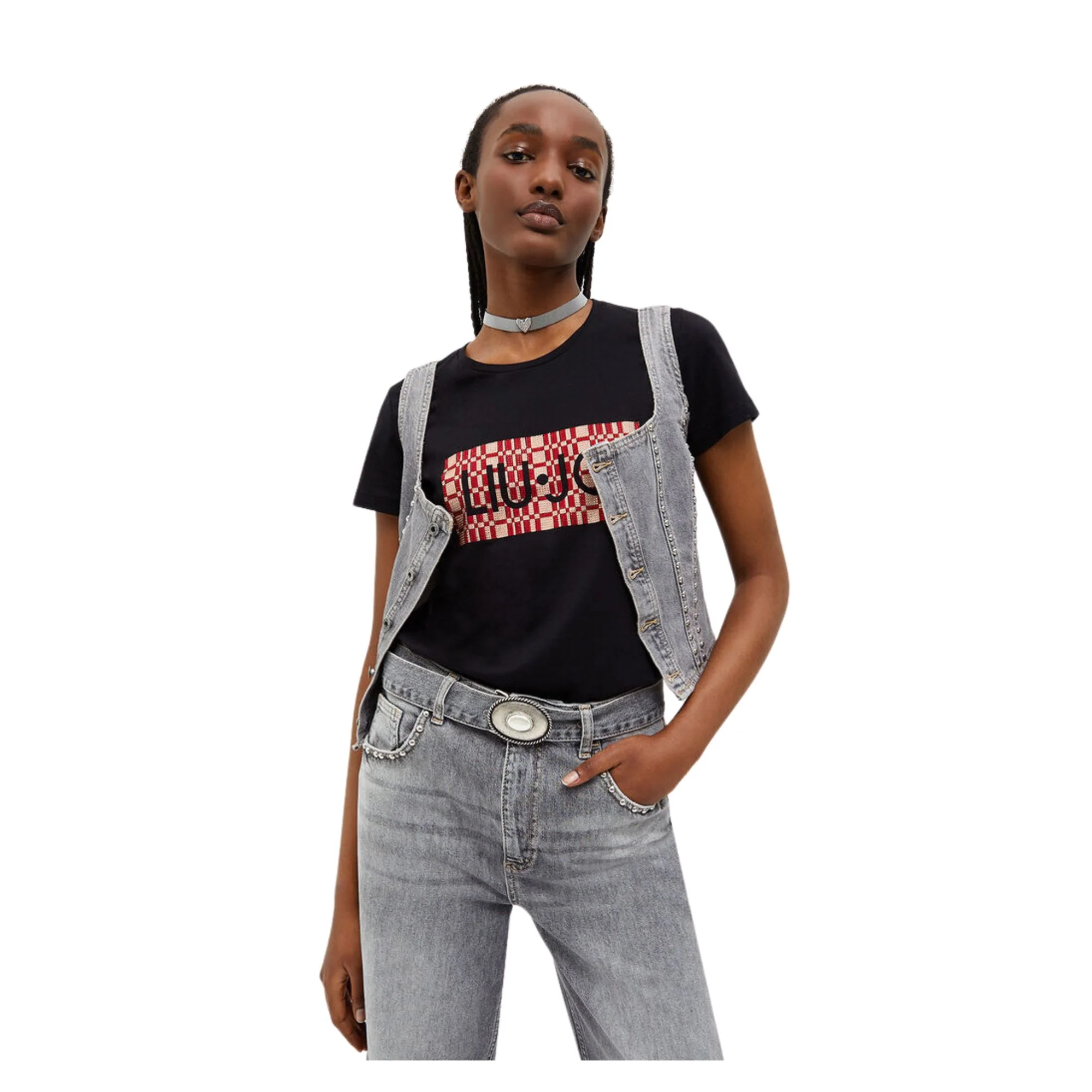T-shirt Donna con strass e logo - Image 5