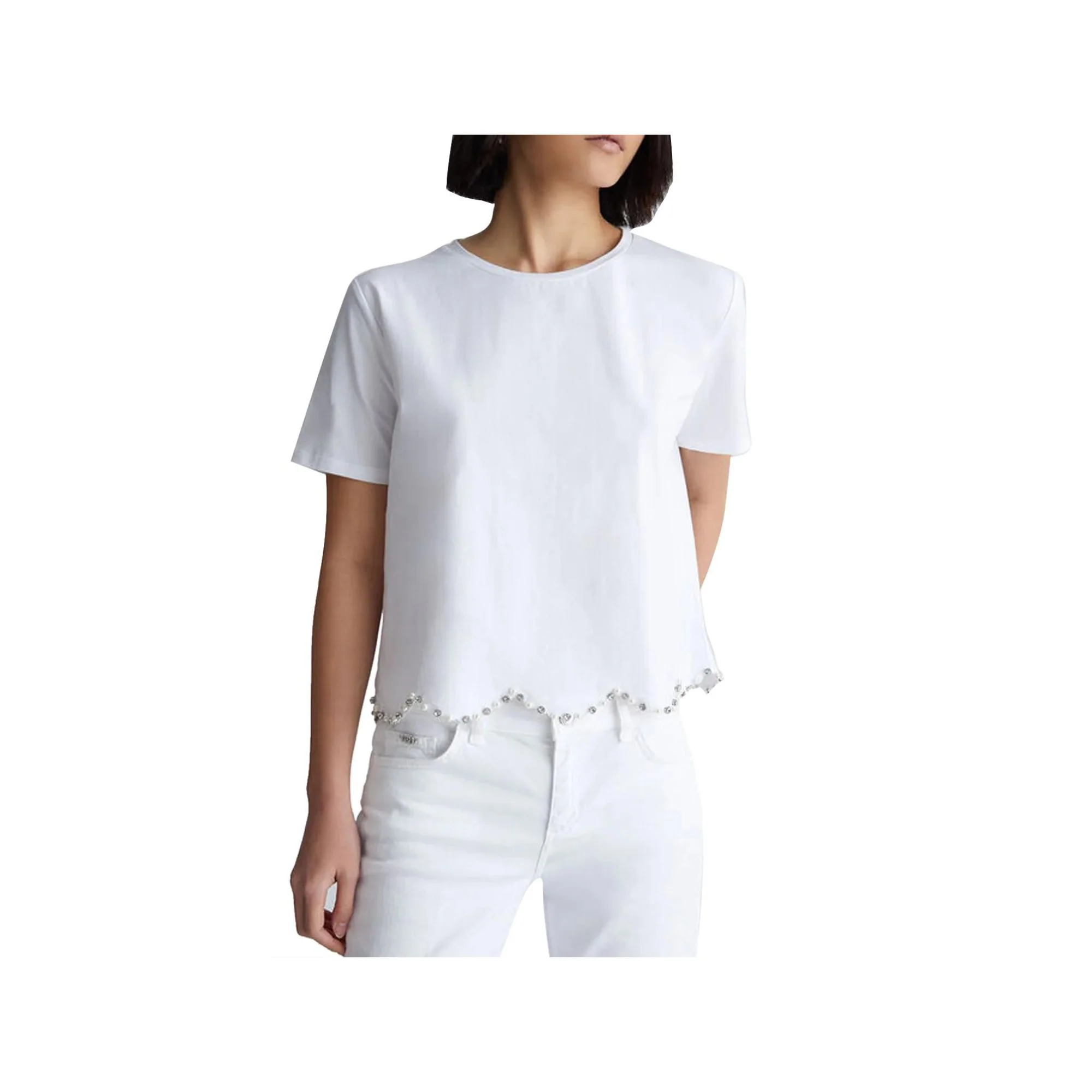 T-shirt Donna con orlo a onde - Image 4