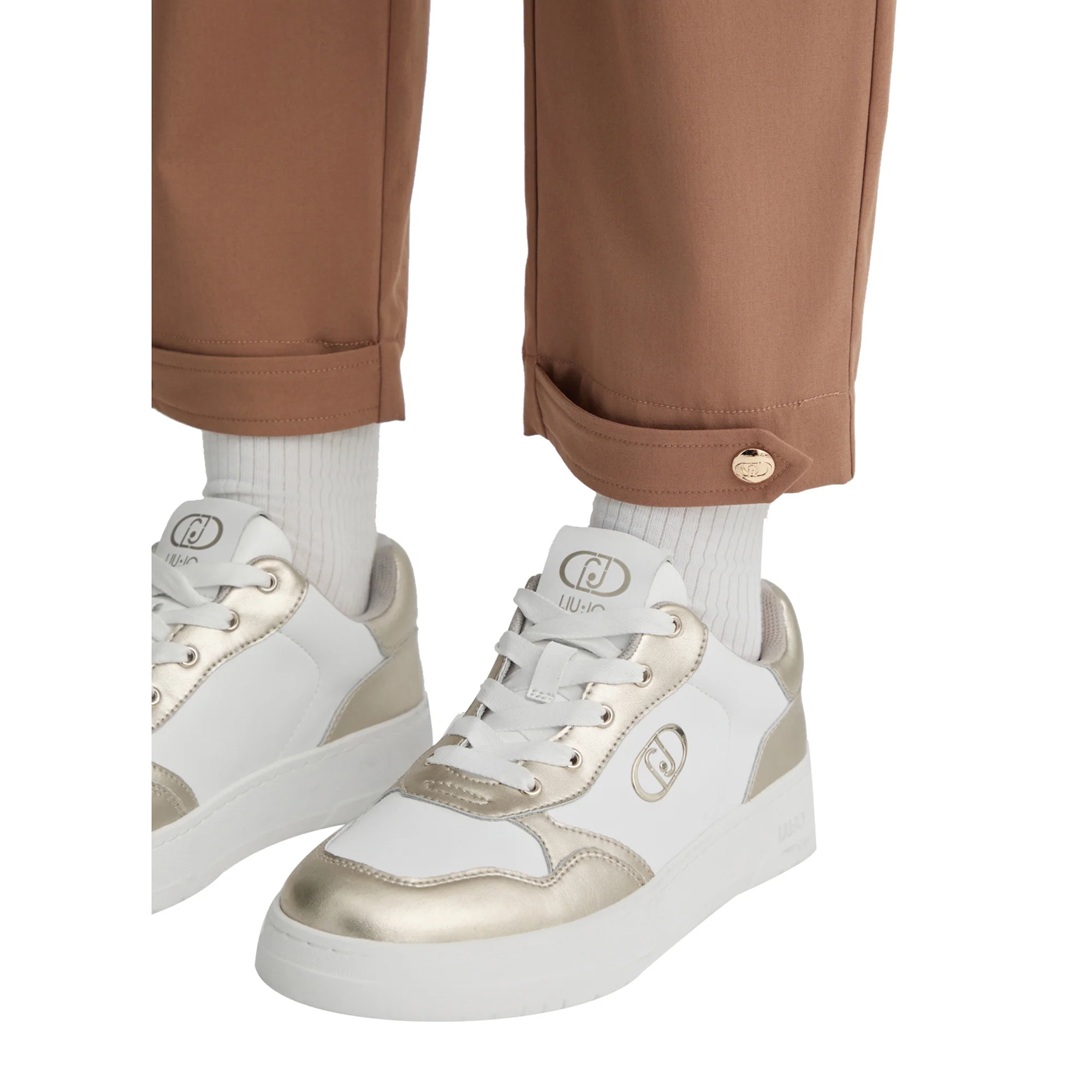 Pantaloni Donna cropped in misto bambù stretch marrone - Image 5