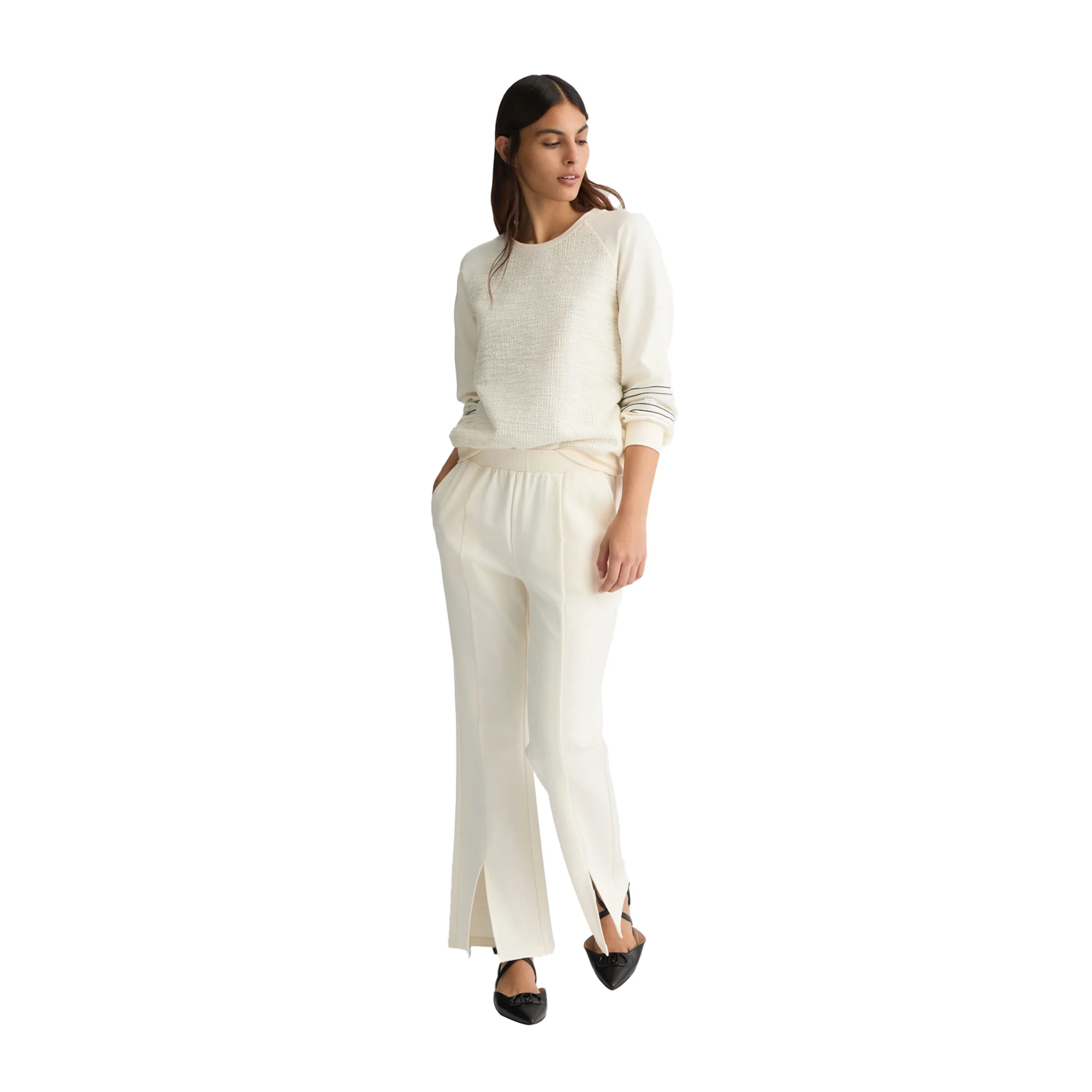 Pantaloni Flare Donna in jersey Bianco - Image 5