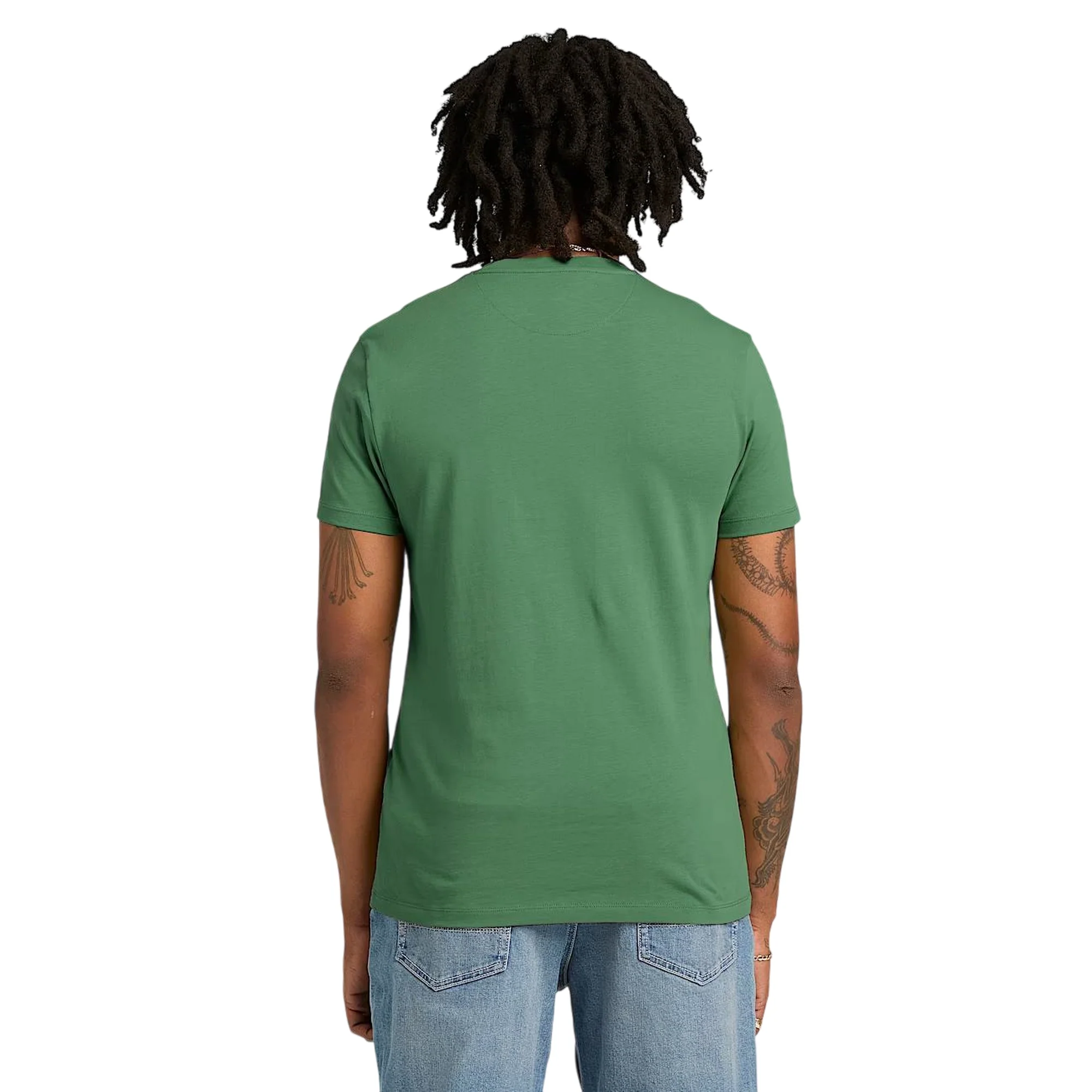T-shirt uomo Dunstan River slim fit in verde scuro con logo ricamato - Image 3