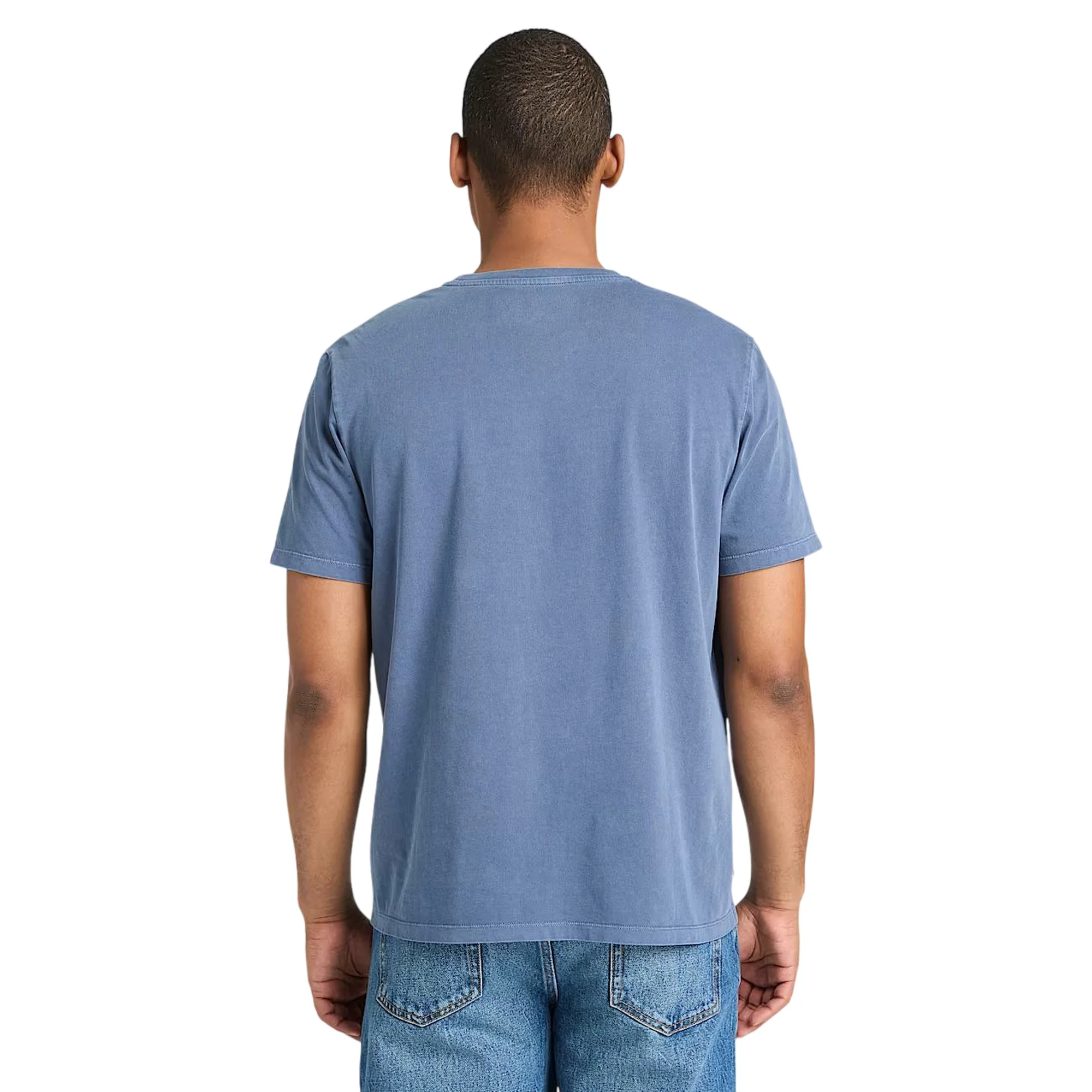 T-shirt con logo grafico a tinta unita da uomo in blu chiaro - Image 3