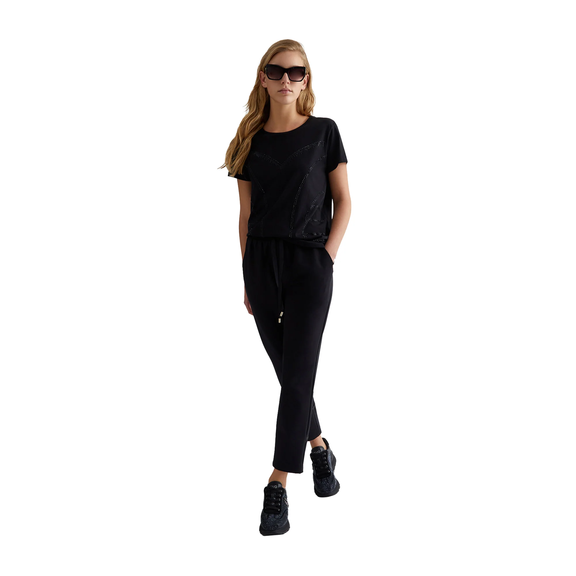 T-shirt Donna con strass Nero - Image 6