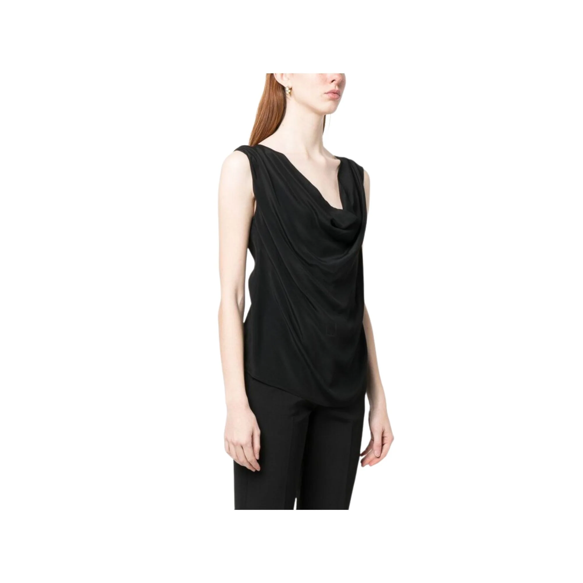 Top Donna tinta unita con scollo a V - Image 7