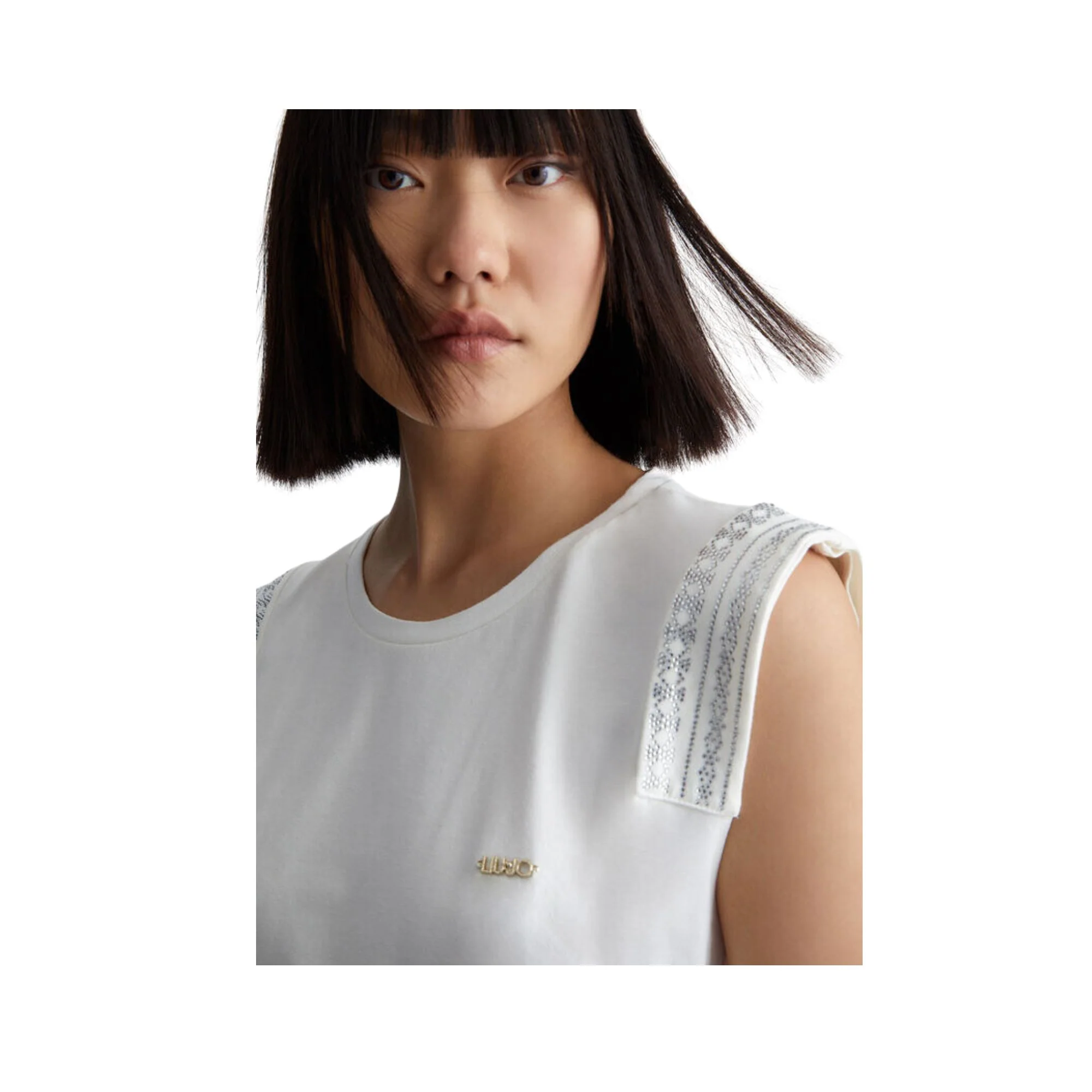Top Donna con strass applicati - Image 5