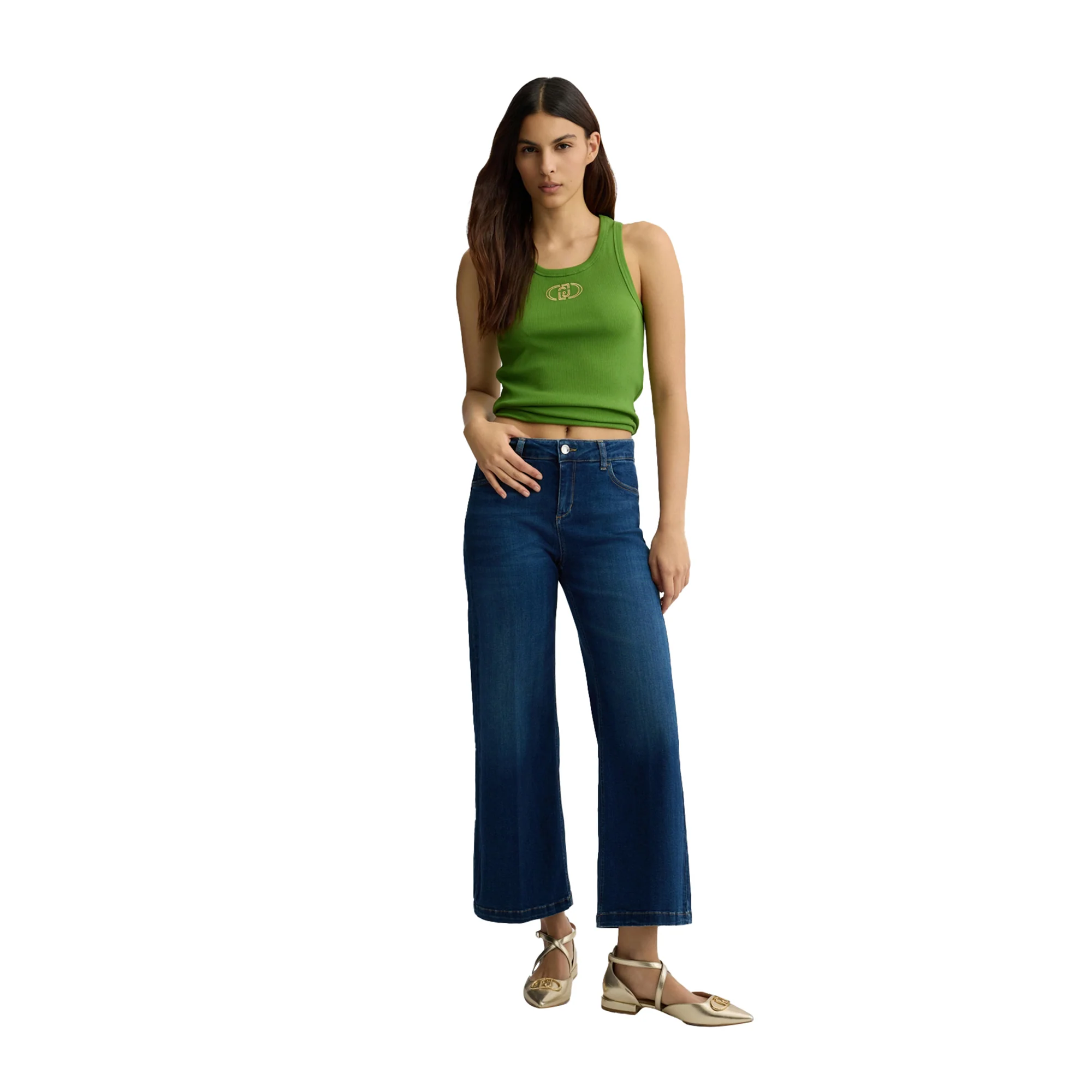 Jeans Donna cropped in blu scuro - Image 5