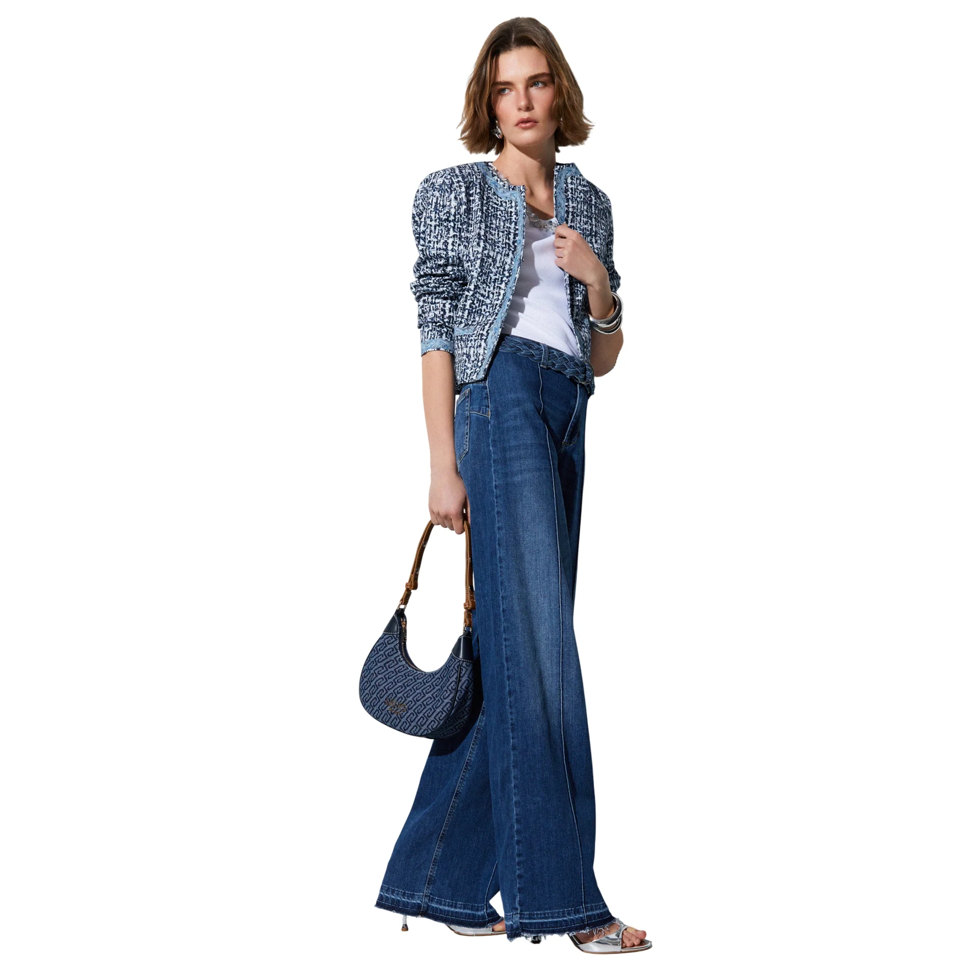 Jeans flare Donna con cintura intrecciata - Image 5