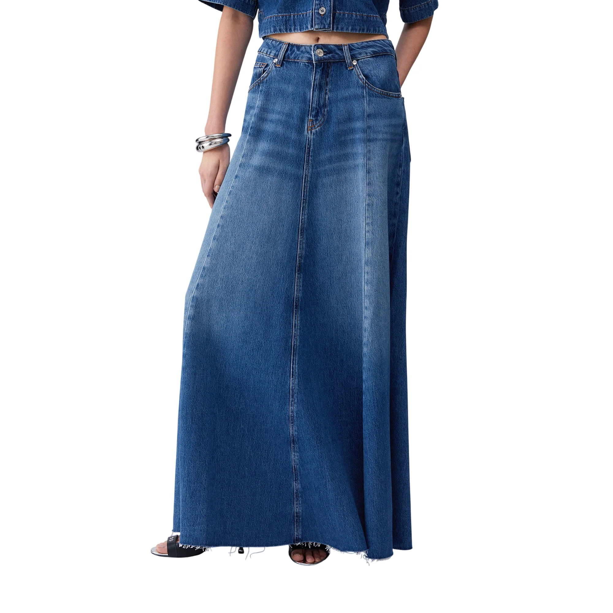 Gonna lunga Donna in denim - Image 2