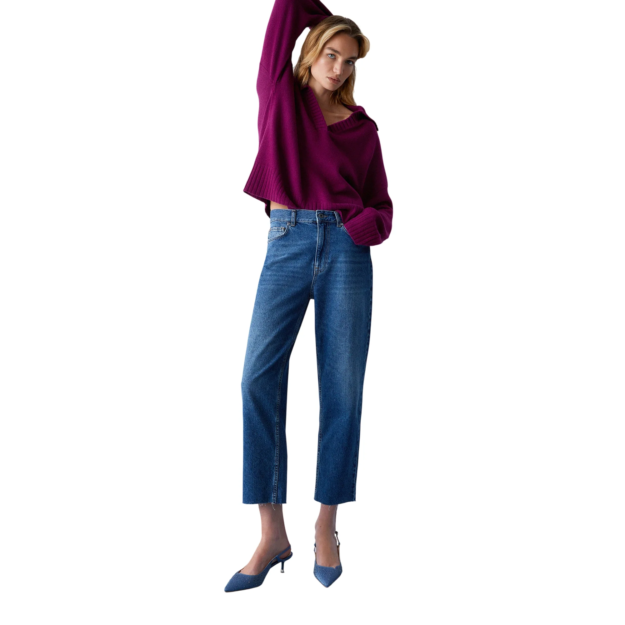 Jeans Donna con cintura con fiore - Image 5